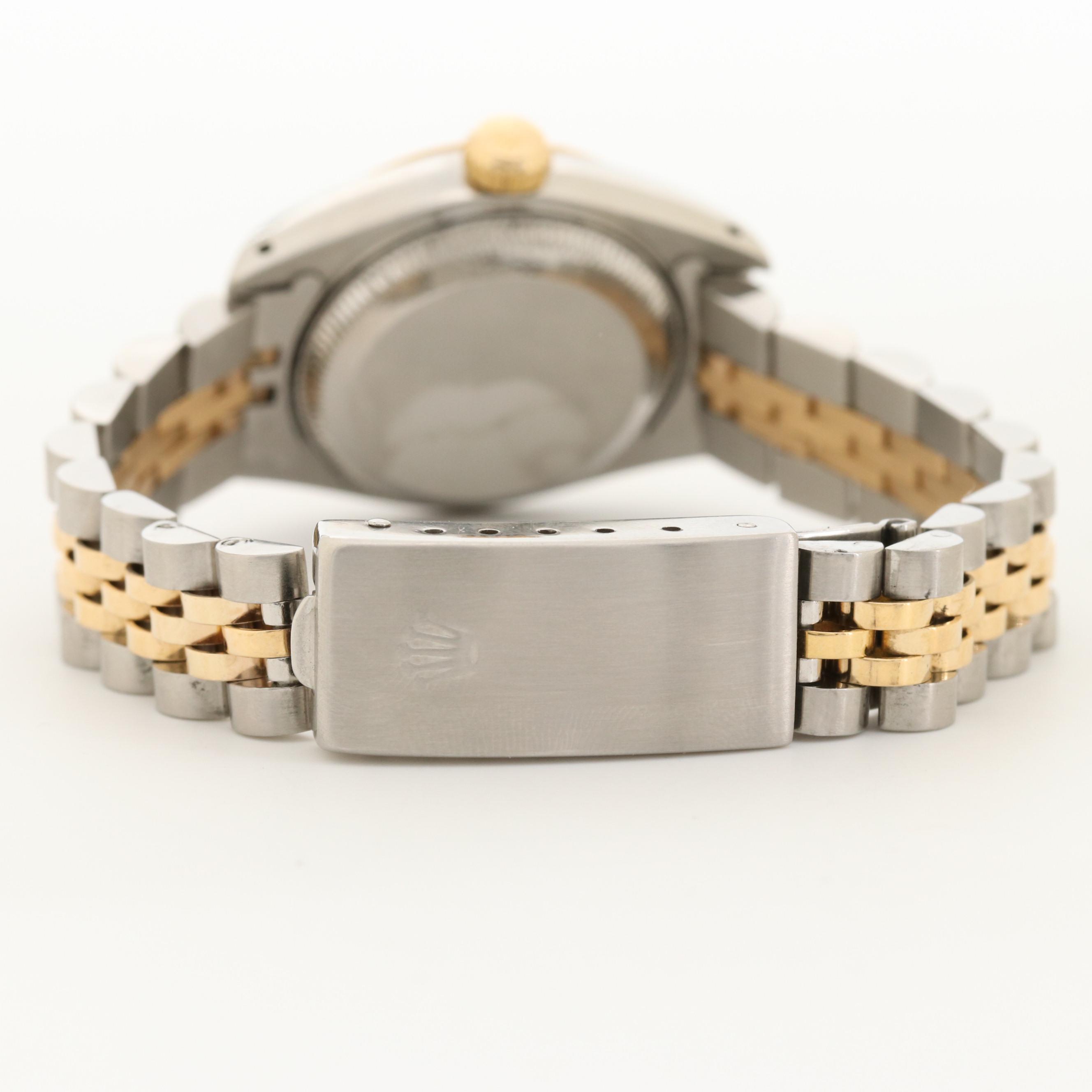 Rolex Datejust 18K Gold and Stainless Steel Watch With Diamond Dial, 1990