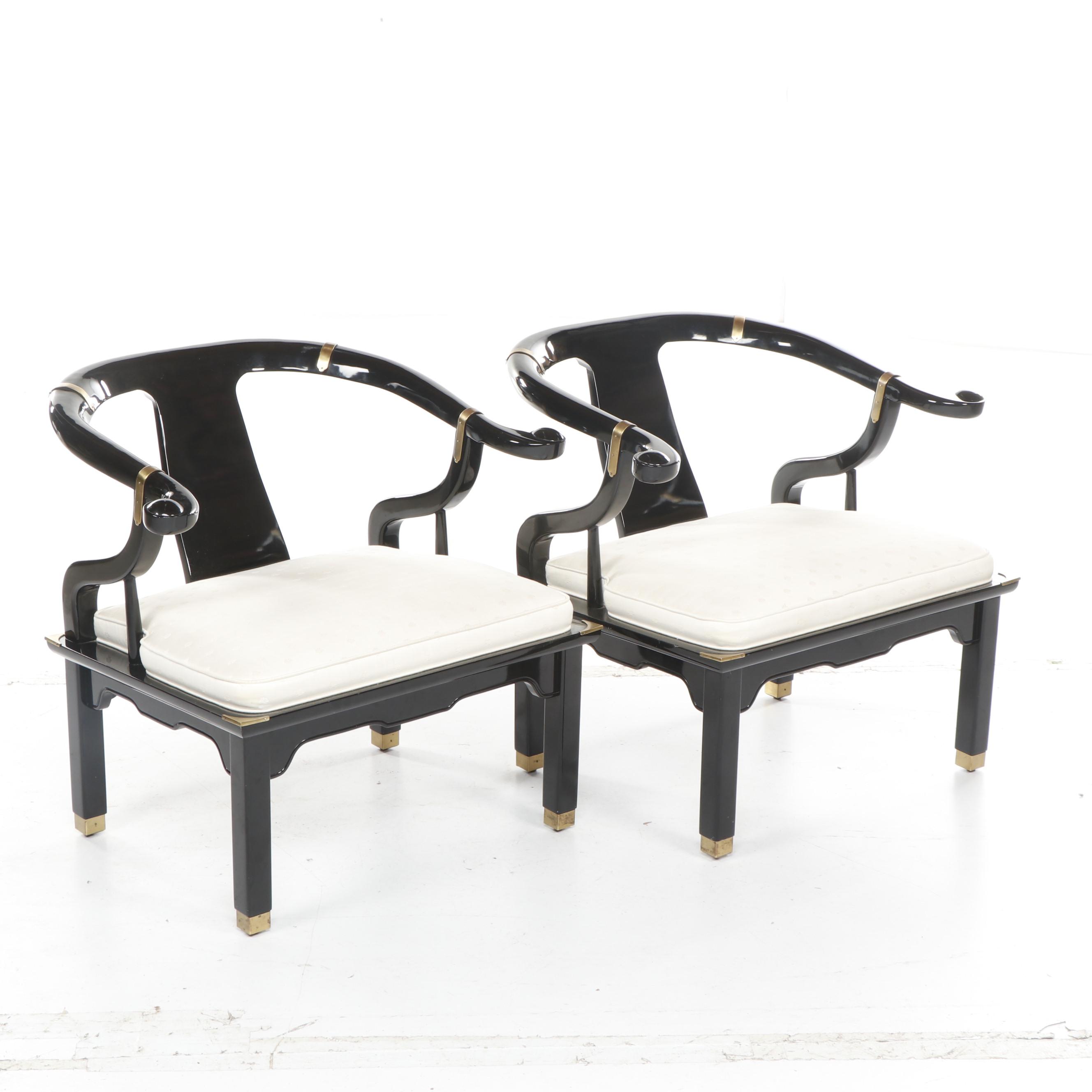 Century Chair Company Chinese Style Roundback Armchairs After James