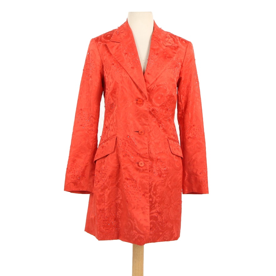 Catherine Regehr of Vancouver Embellished Silk Blazer, 1980s Vintage