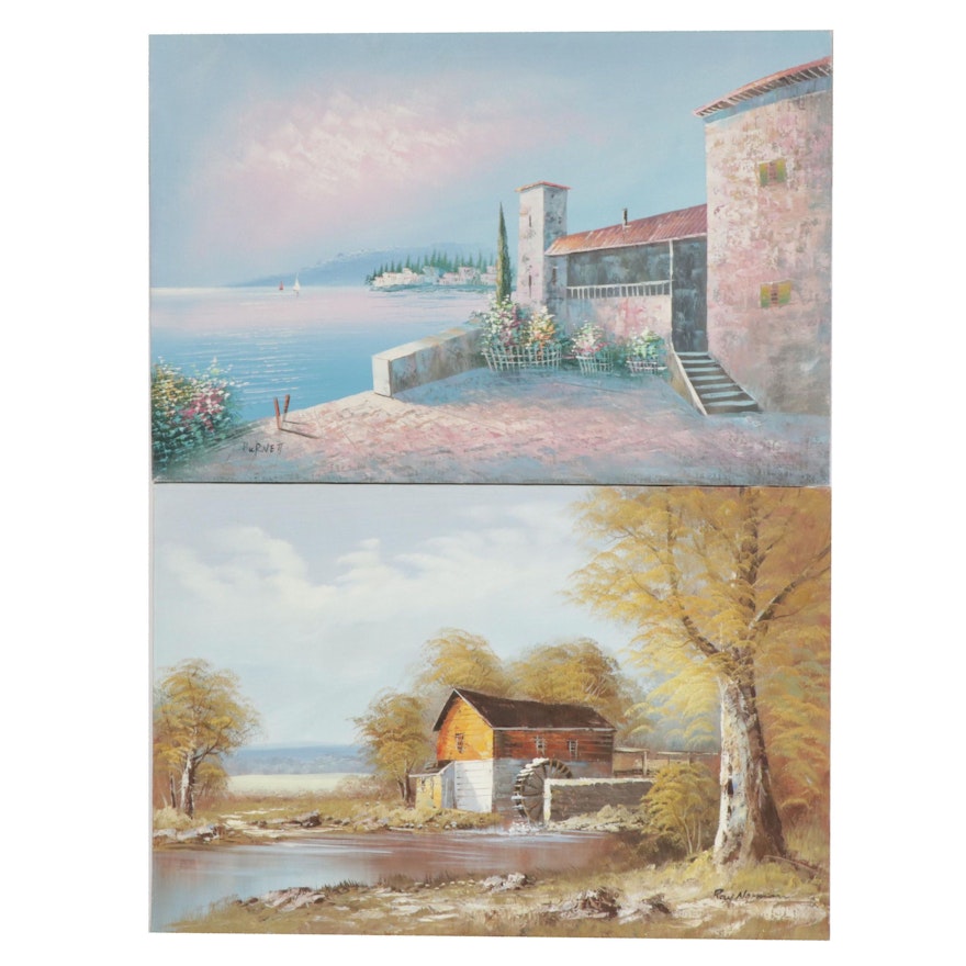 Burnett and Ray Alorman Landscape Oil Paintings
