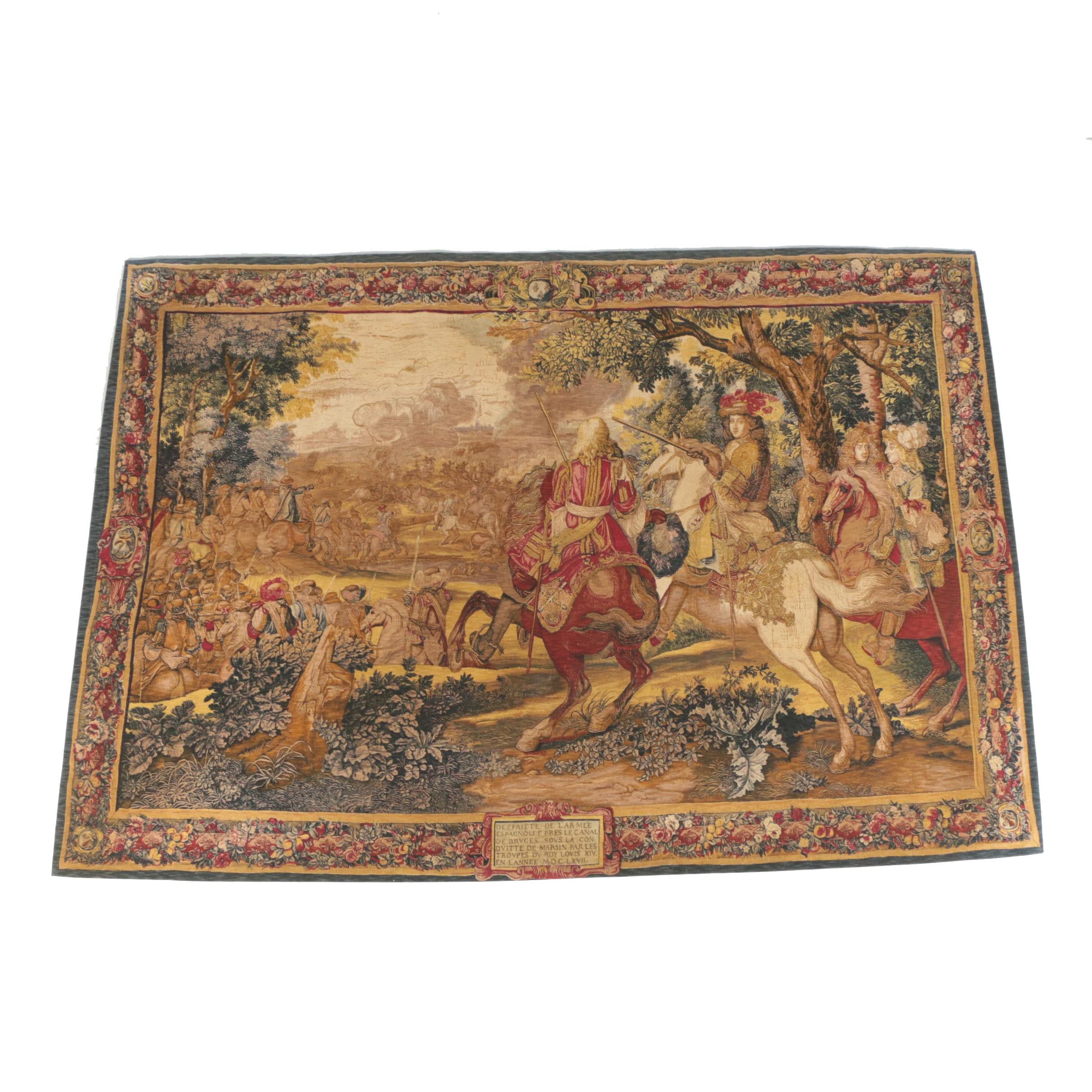 De Rambouillet Silkscreen Tapestry after "Histoire du Roi, le Canal de Bruges"