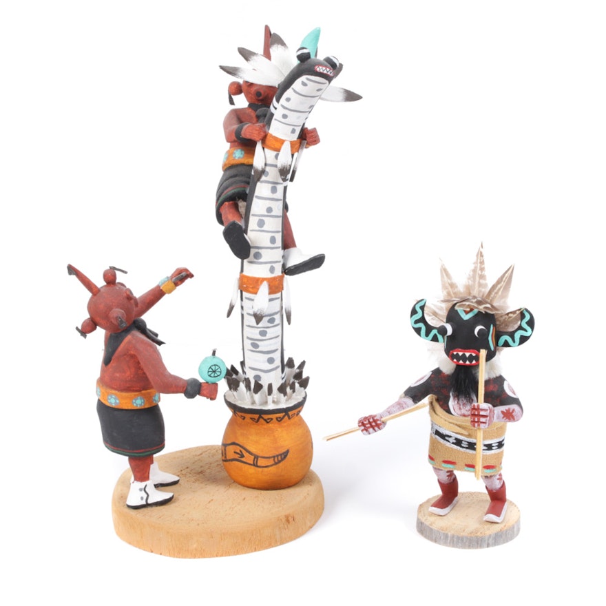 Terry Naha and A. Francis Black Ovge Southwestern Native American Figurines