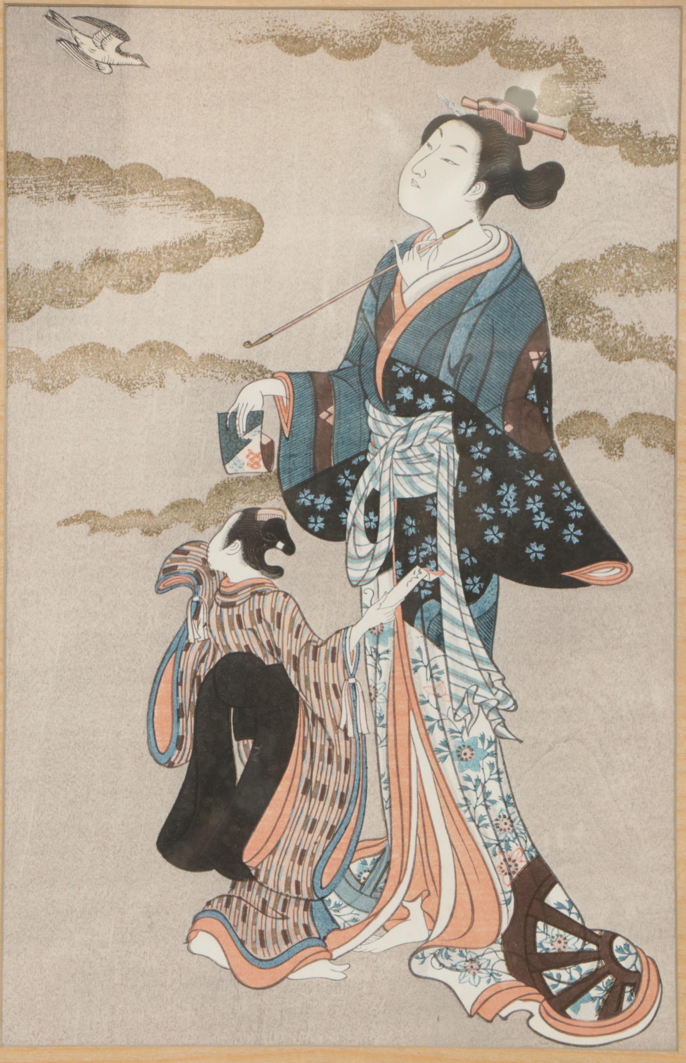 Ukiyo-e Woodblock Print After Furuyama Moromasa "Hototogisu"