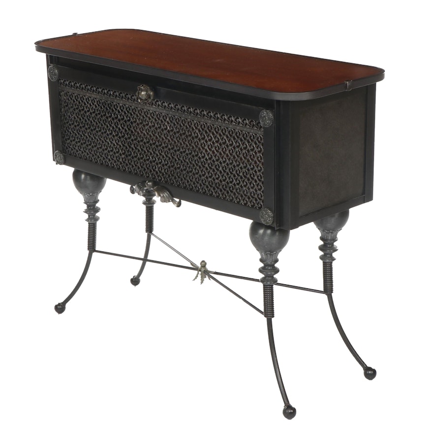 Contemporary Victorian Style Metal and Wood Sideboard