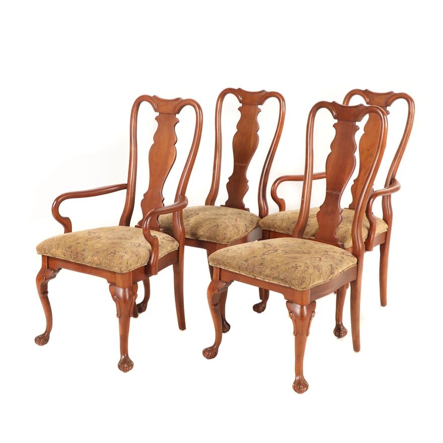 Set of Four Queen Anne Style Dining Chairs