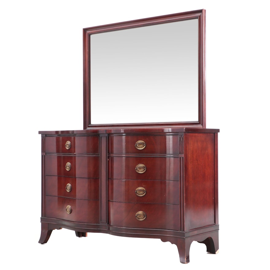 Hepplewhite Style Drexel Mahogany Dresser and Mirror