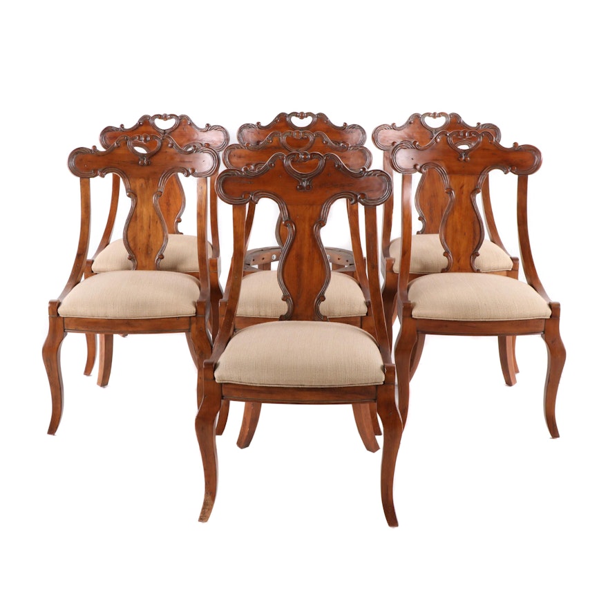 Italianate Carved Pine Gondola Dining Chairs