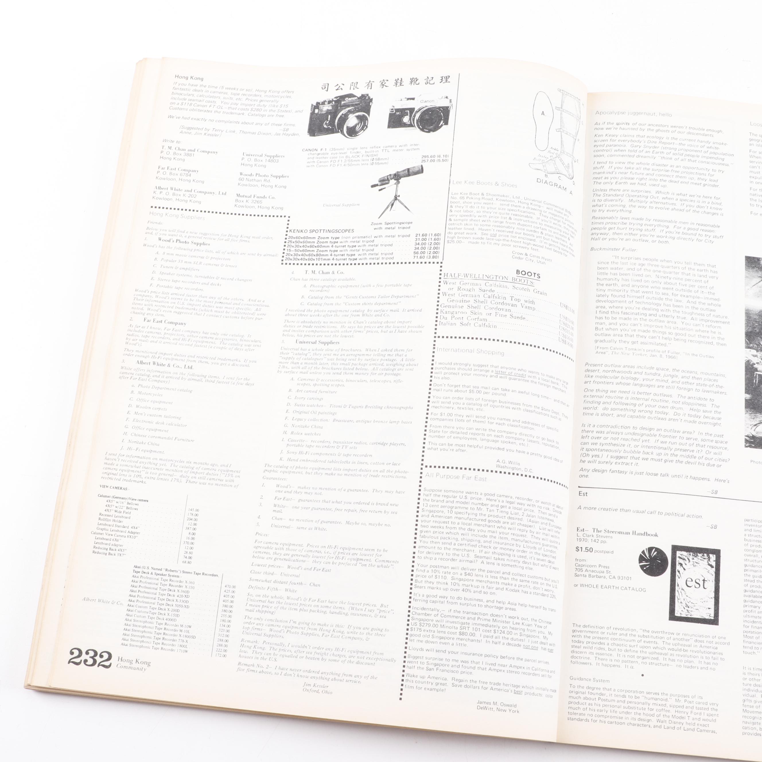 1971 "The Last Whole Earth Catalog" by the Portola Institute