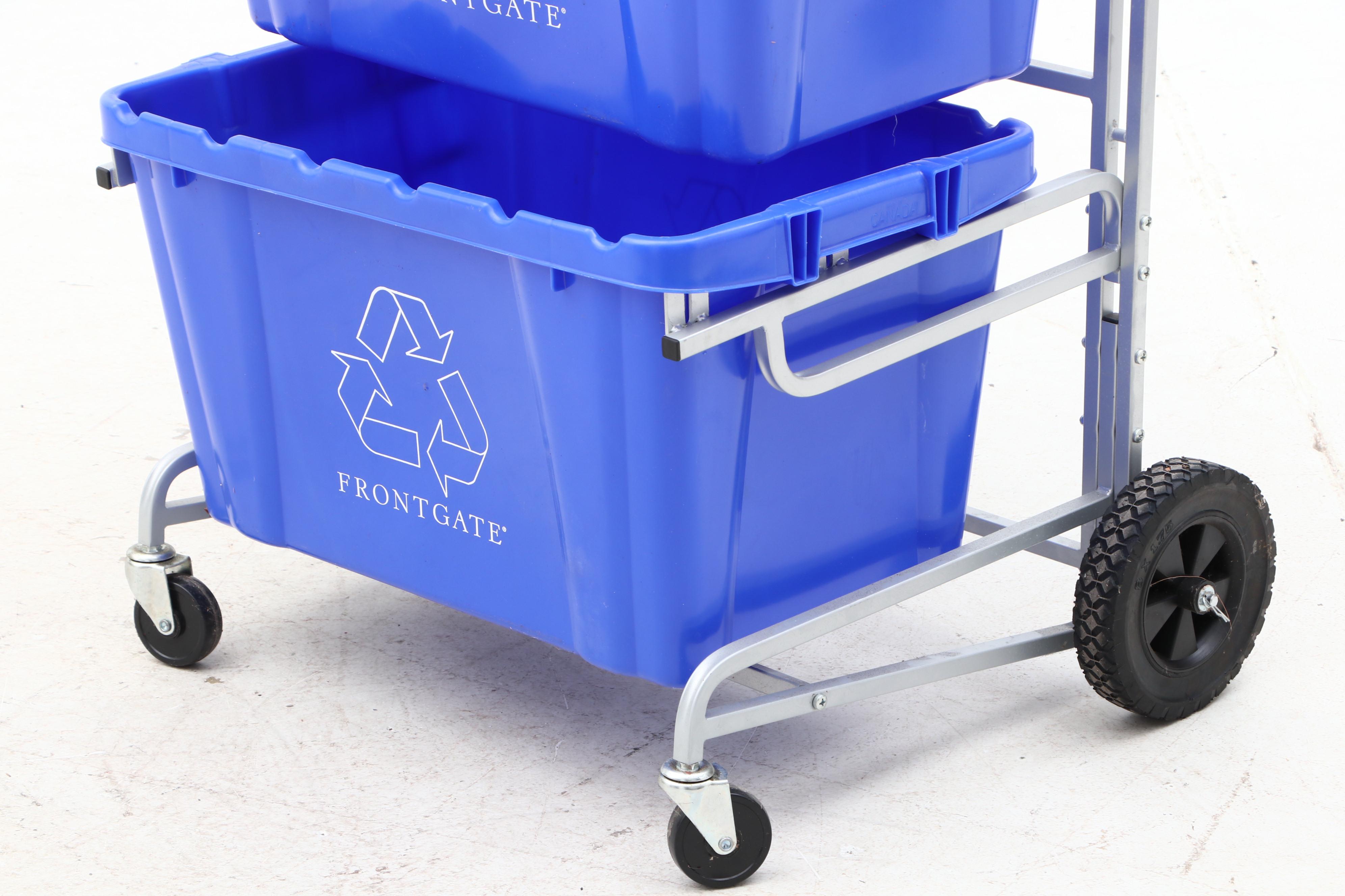 Norris Recycling Bin Cart with Frontgate Plastic Bins