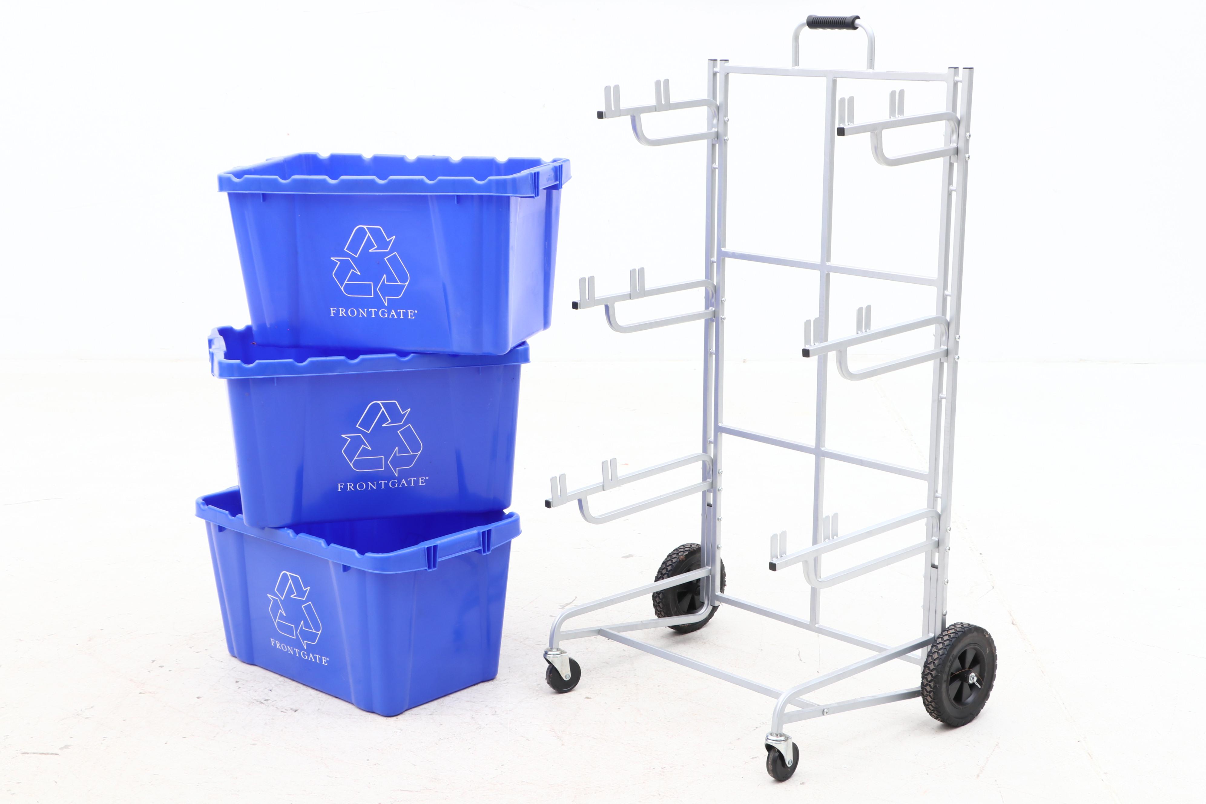 Norris Recycling Bin Cart with Frontgate Plastic Bins