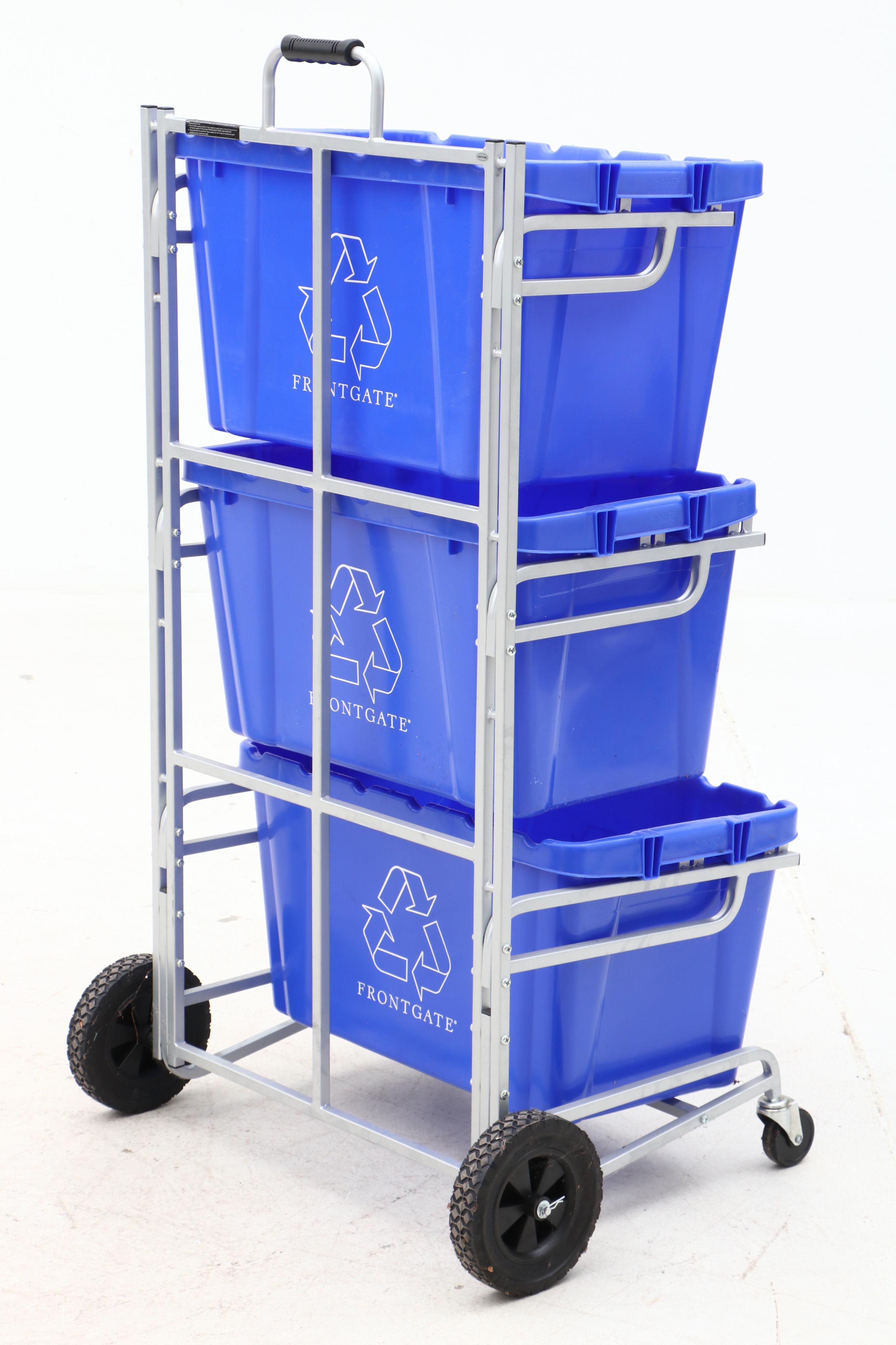 Norris Recycling Bin Cart with Frontgate Plastic Bins