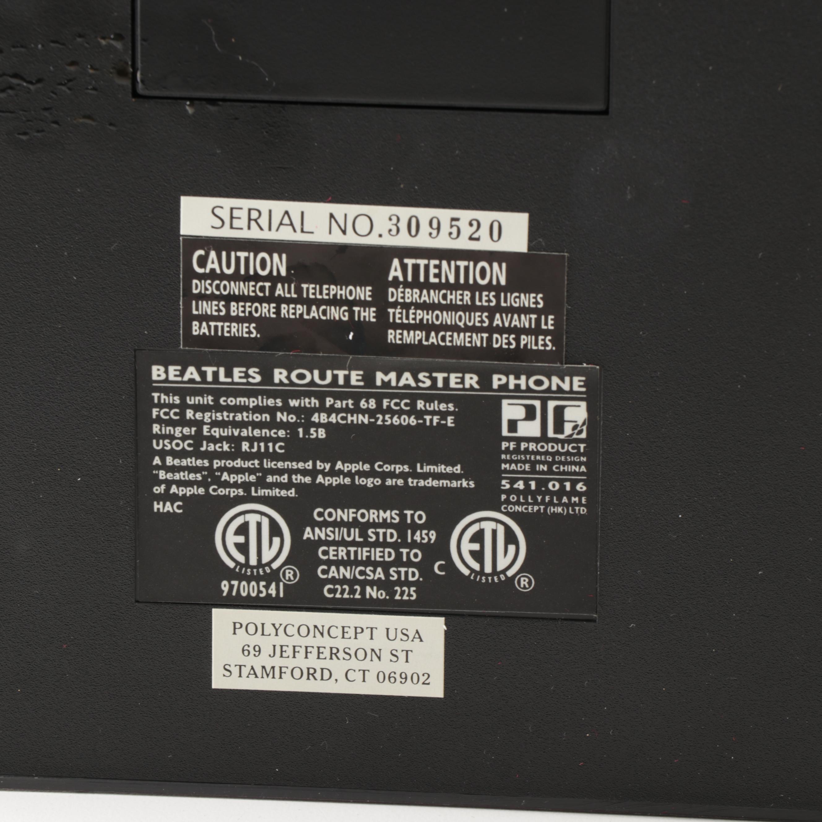 The Beatles Collection Routemaster Bus Telephone