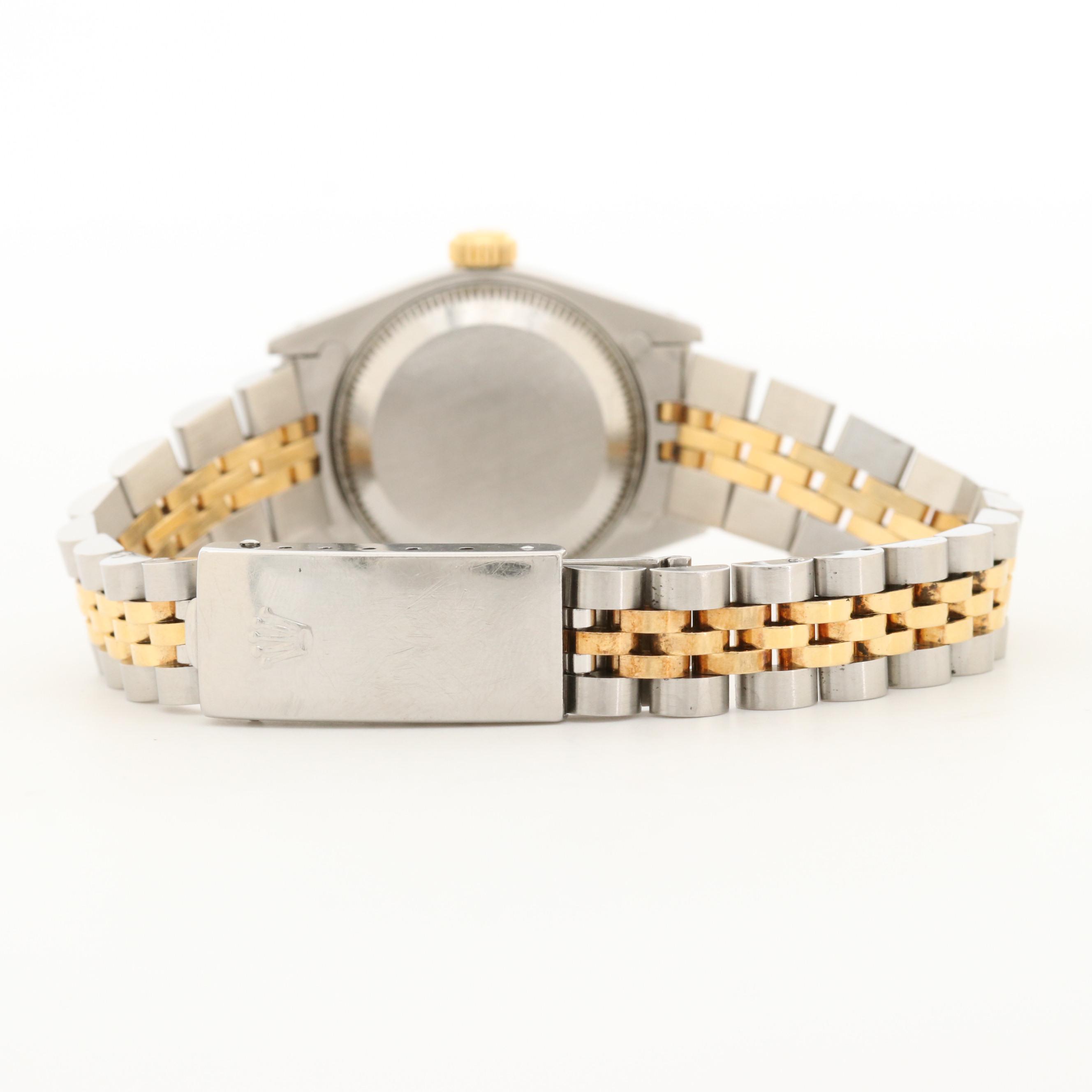 Vintage Rolex Datejust 18K Gold and Stainless Steel Watch With Diamonds