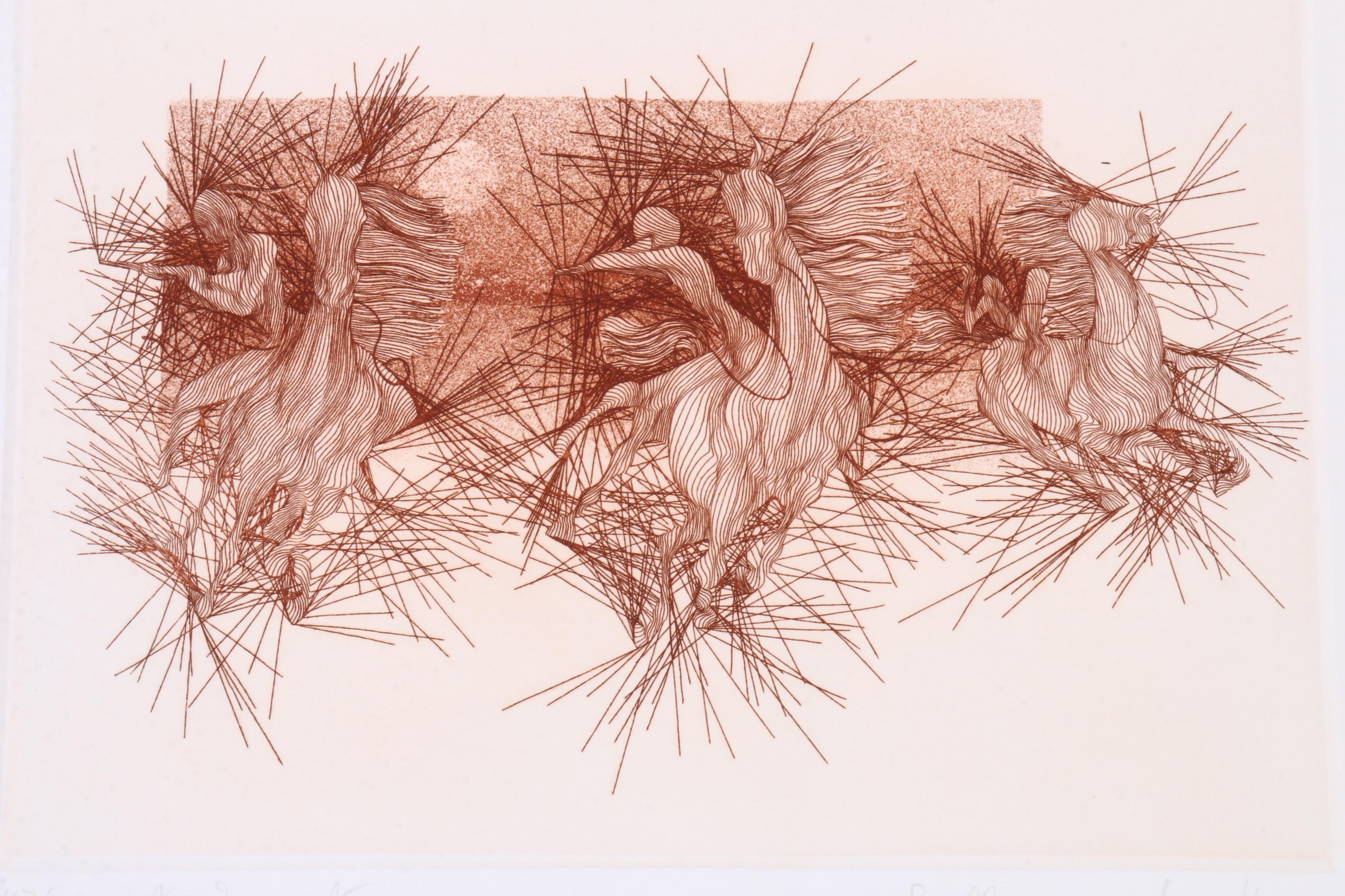 Guillaume Azoulay Etching 'Stepping Out"