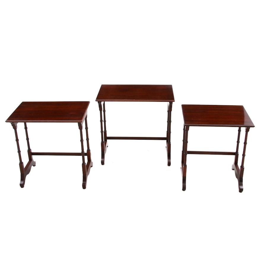 Ethan Allen "Georgian Court" Cherry Nesting Tables, Late 20th Century