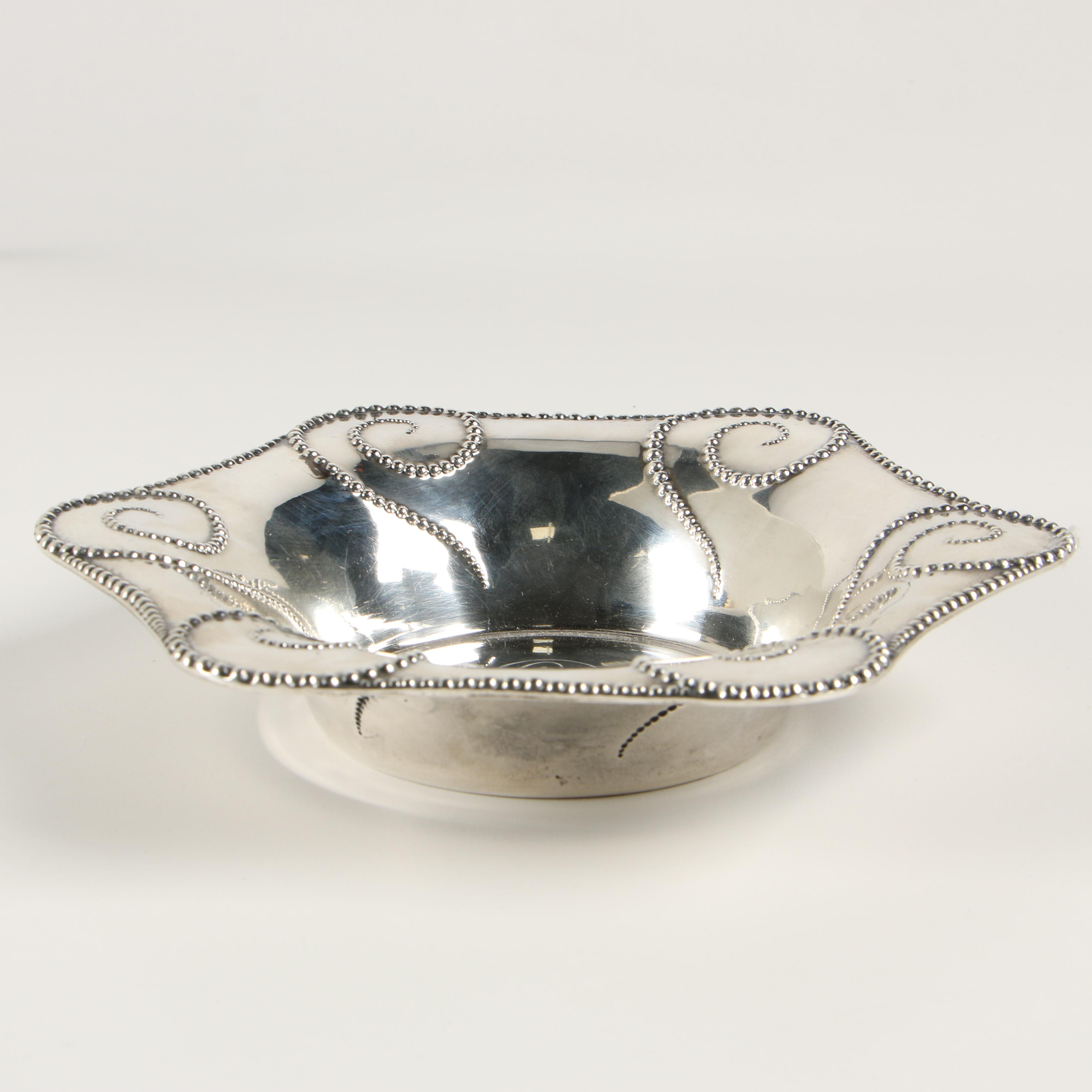 Bailey Banks & Biddle Sterling Silver Beaded Serving Dish