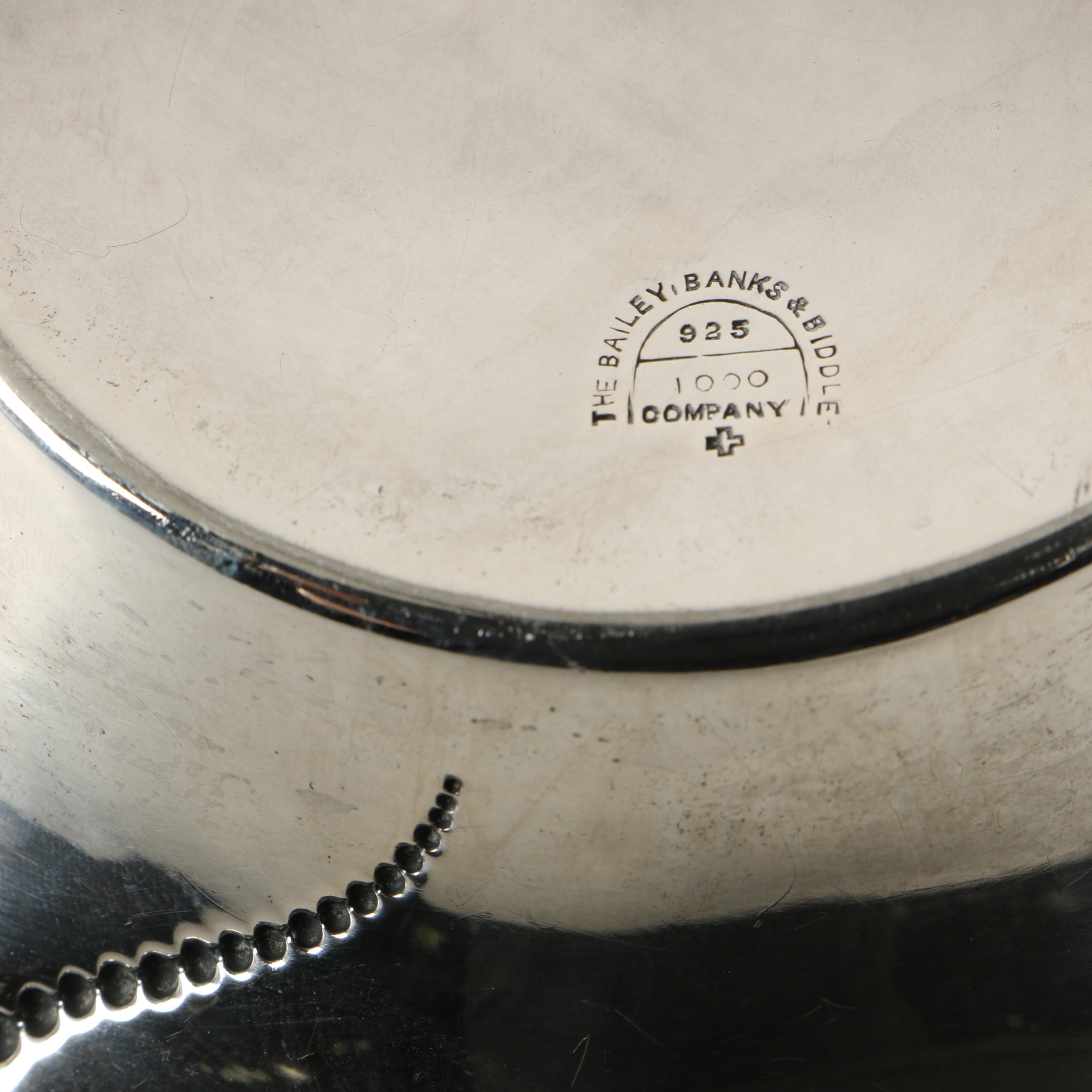 Bailey Banks & Biddle Sterling Silver Beaded Serving Dish