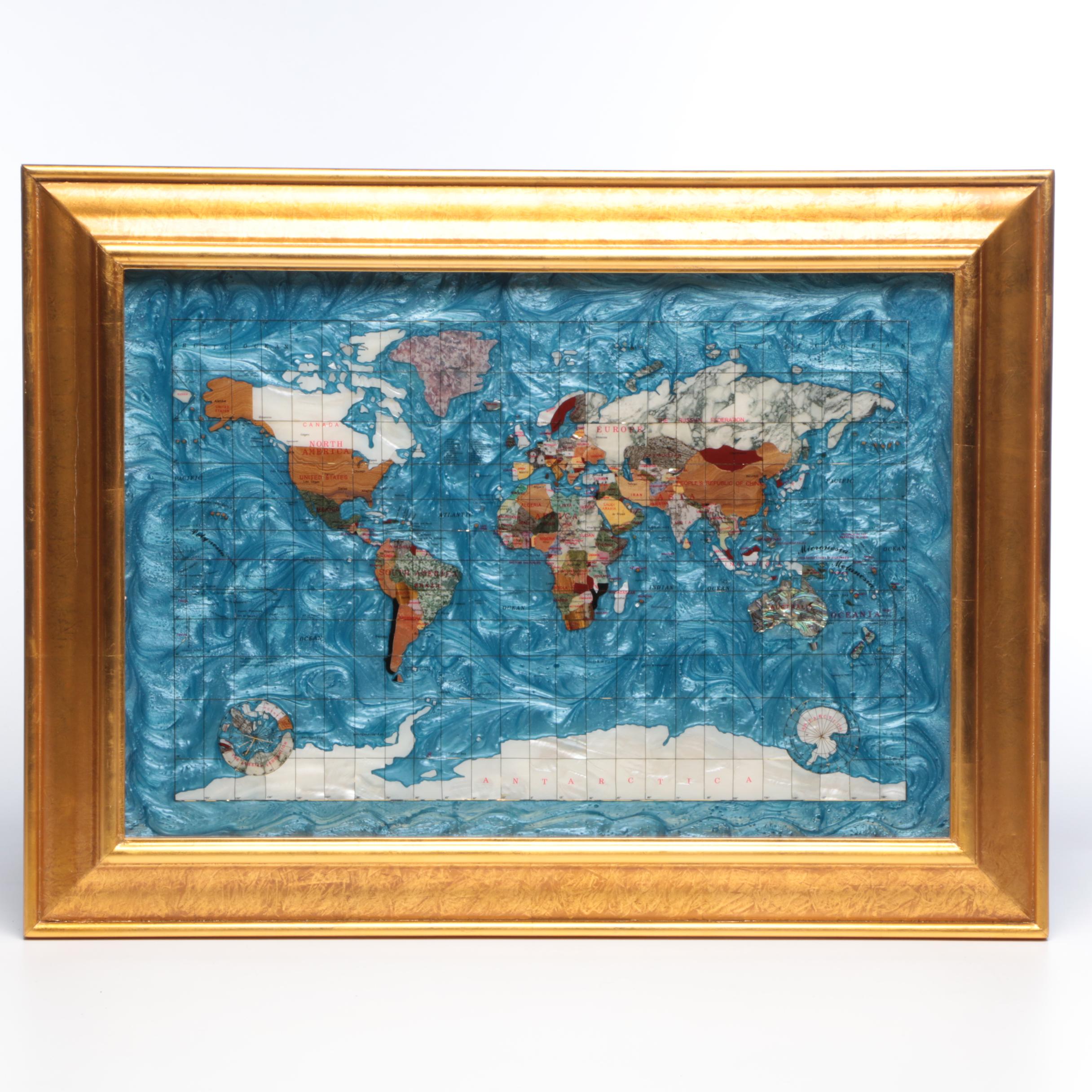 Inlaid Stone Map of The World