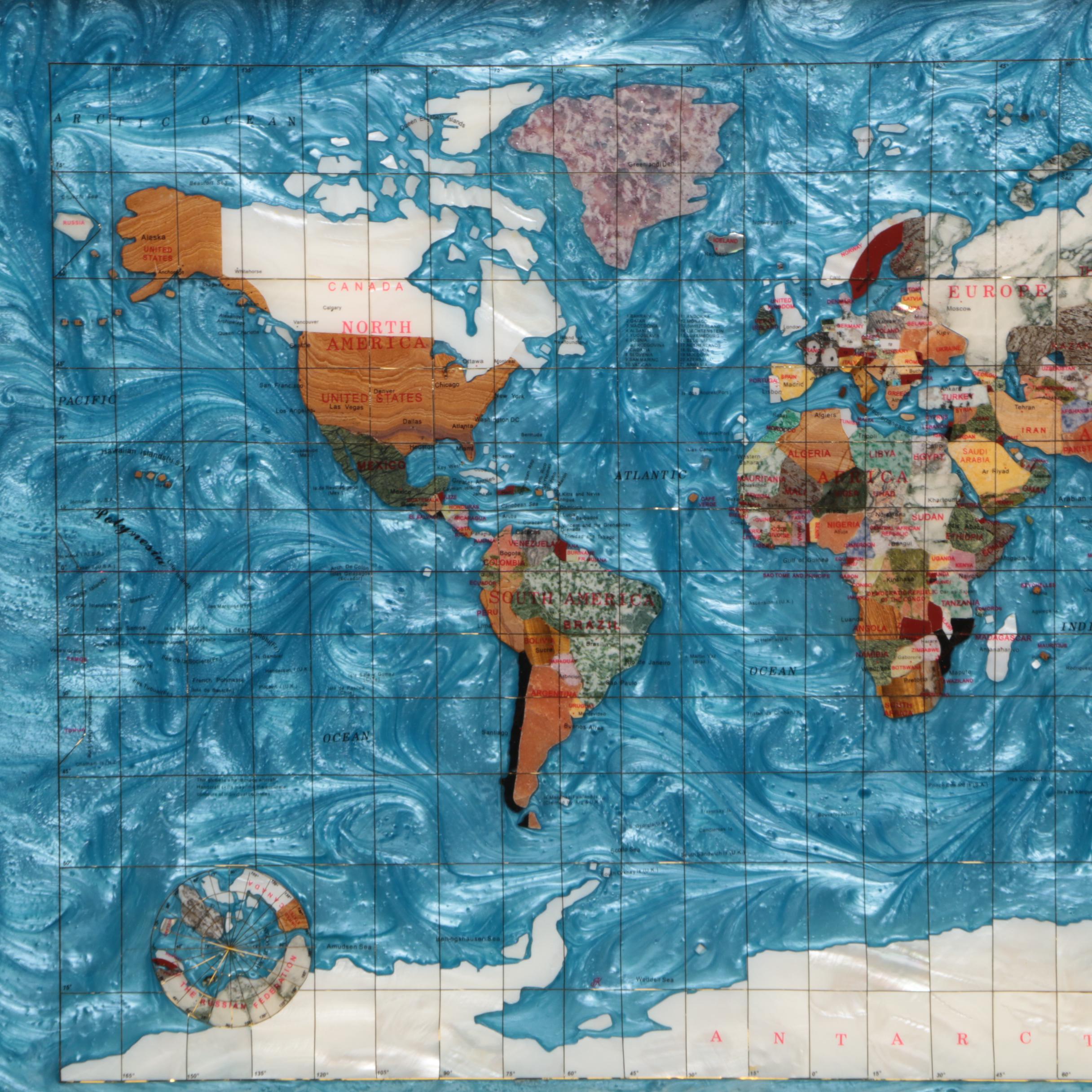 Inlaid Stone Map of The World