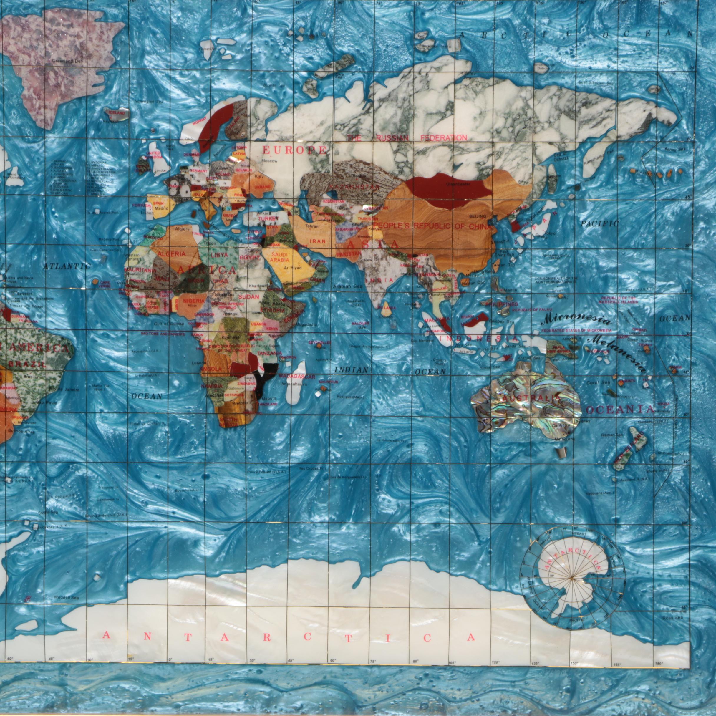 Inlaid Stone Map of The World