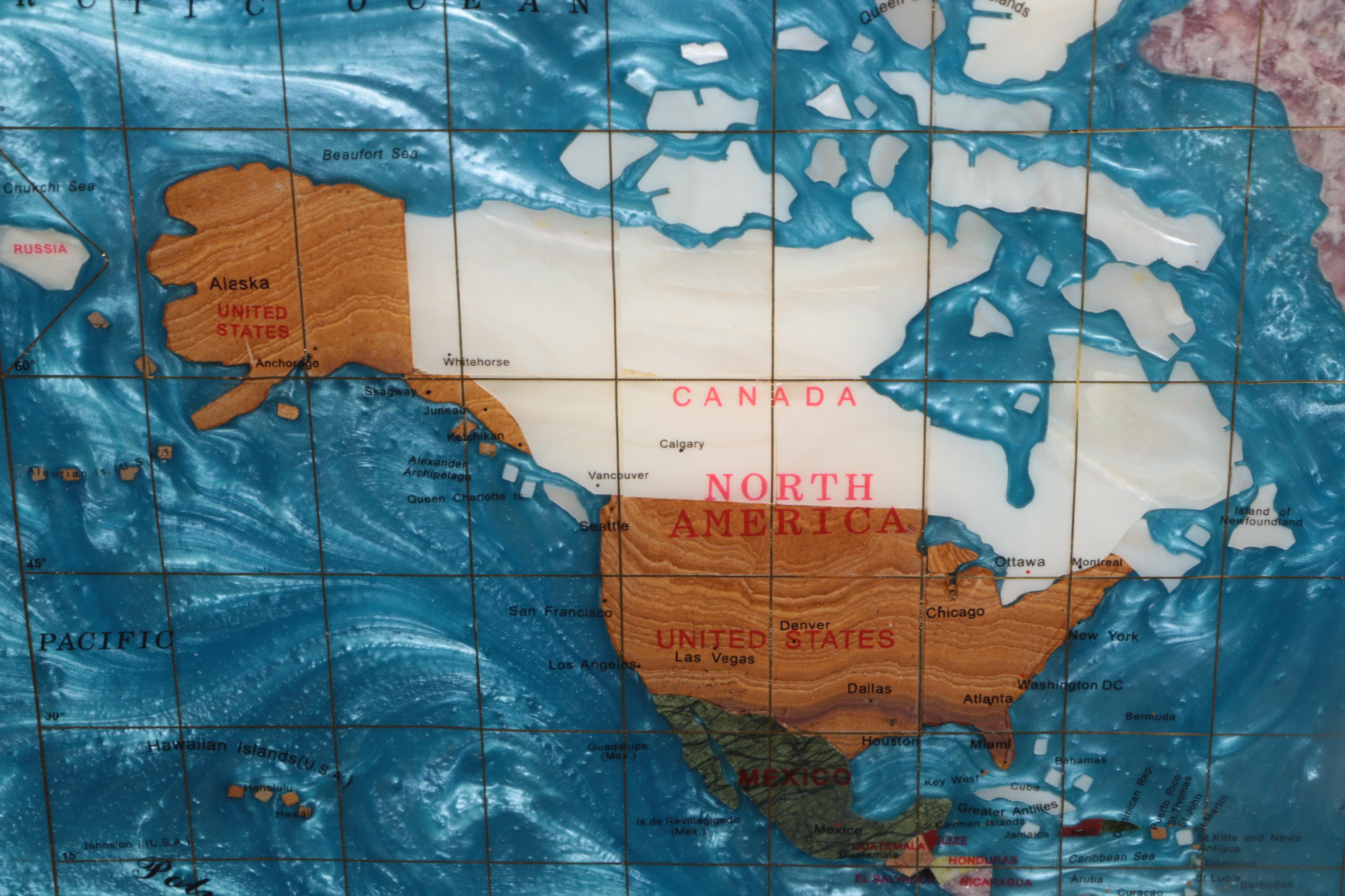 Inlaid Stone Map of The World