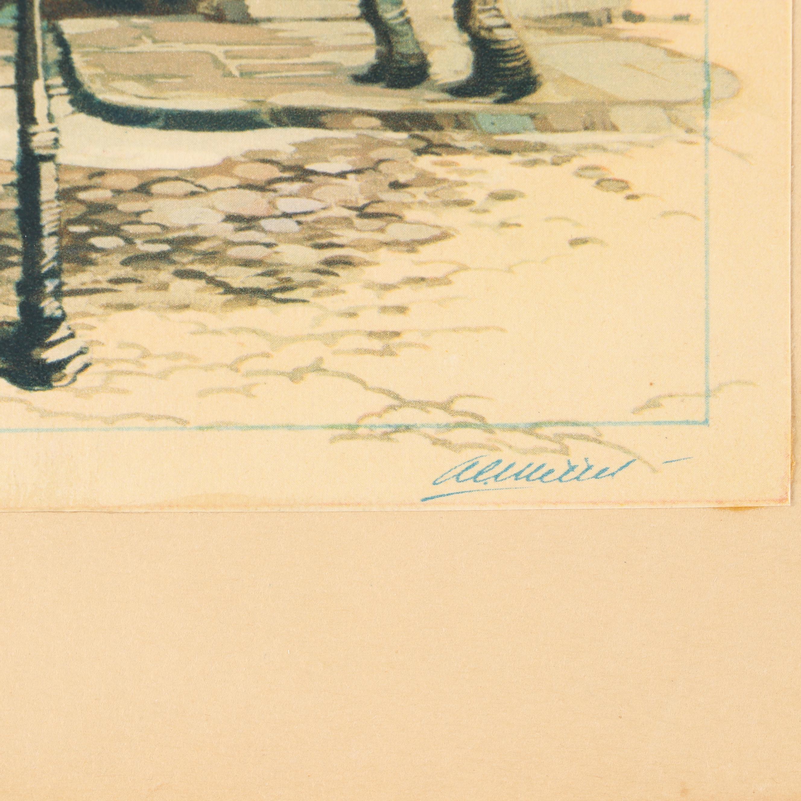 Al Mettel Lithograph and Charles Le Brun Engraving