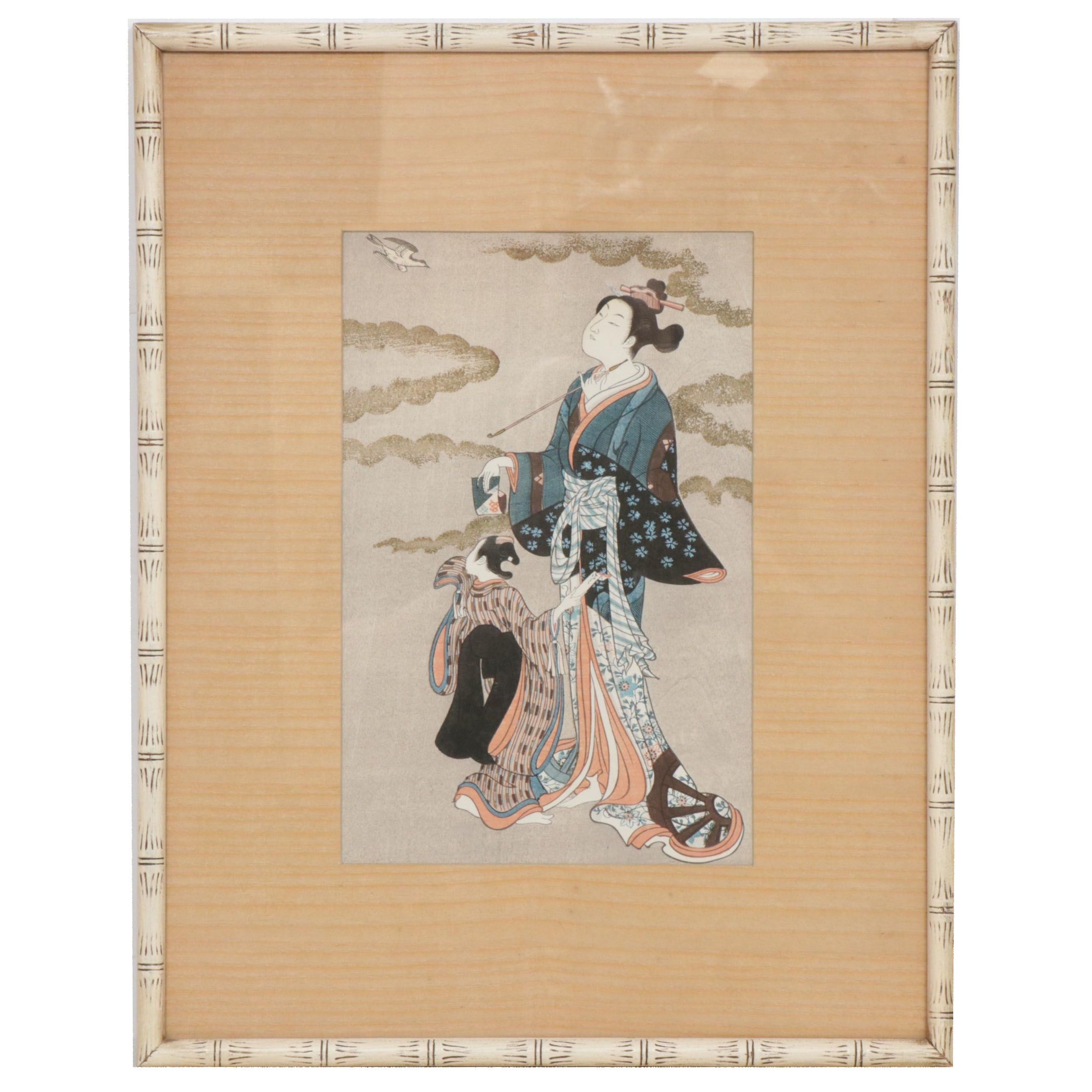 Ukiyo-e Woodblock Print After Furuyama Moromasa "Hototogisu"