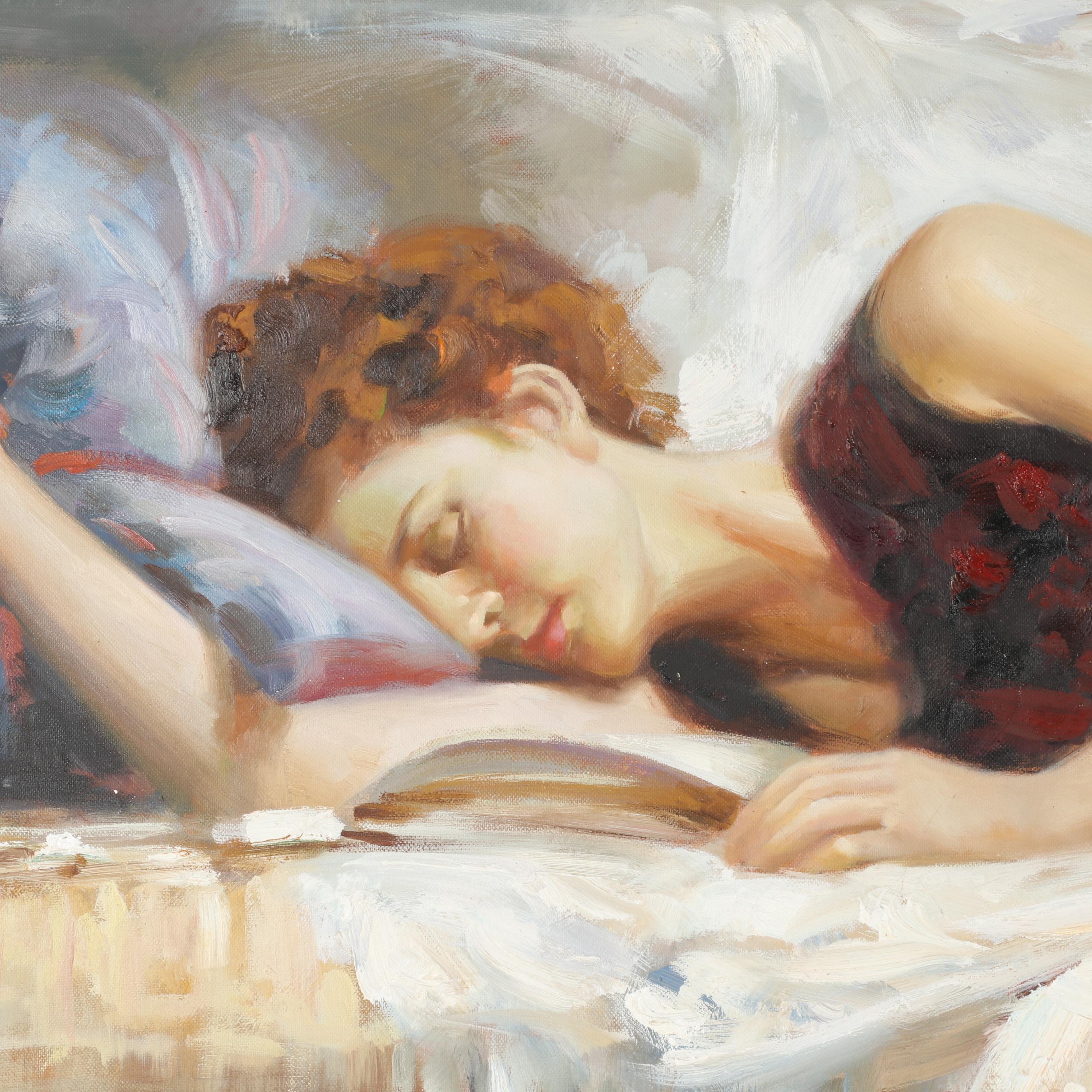 Oil Painting of Sleeping Woman