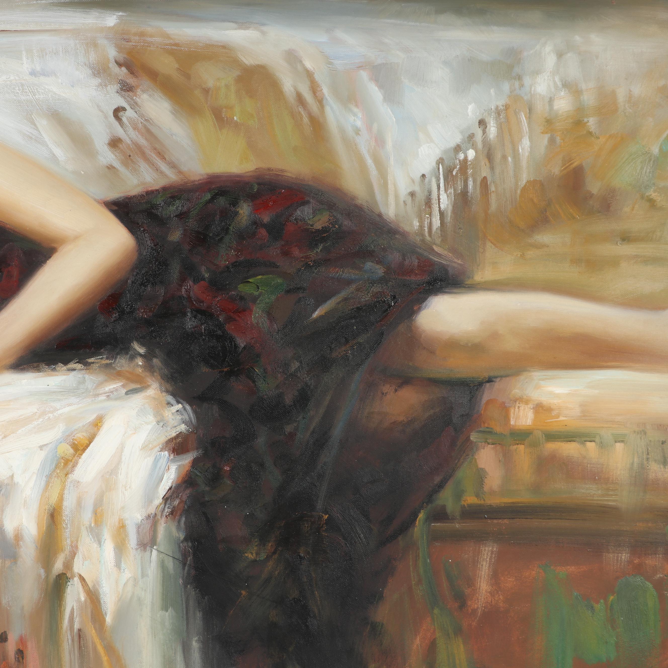 Oil Painting of Sleeping Woman