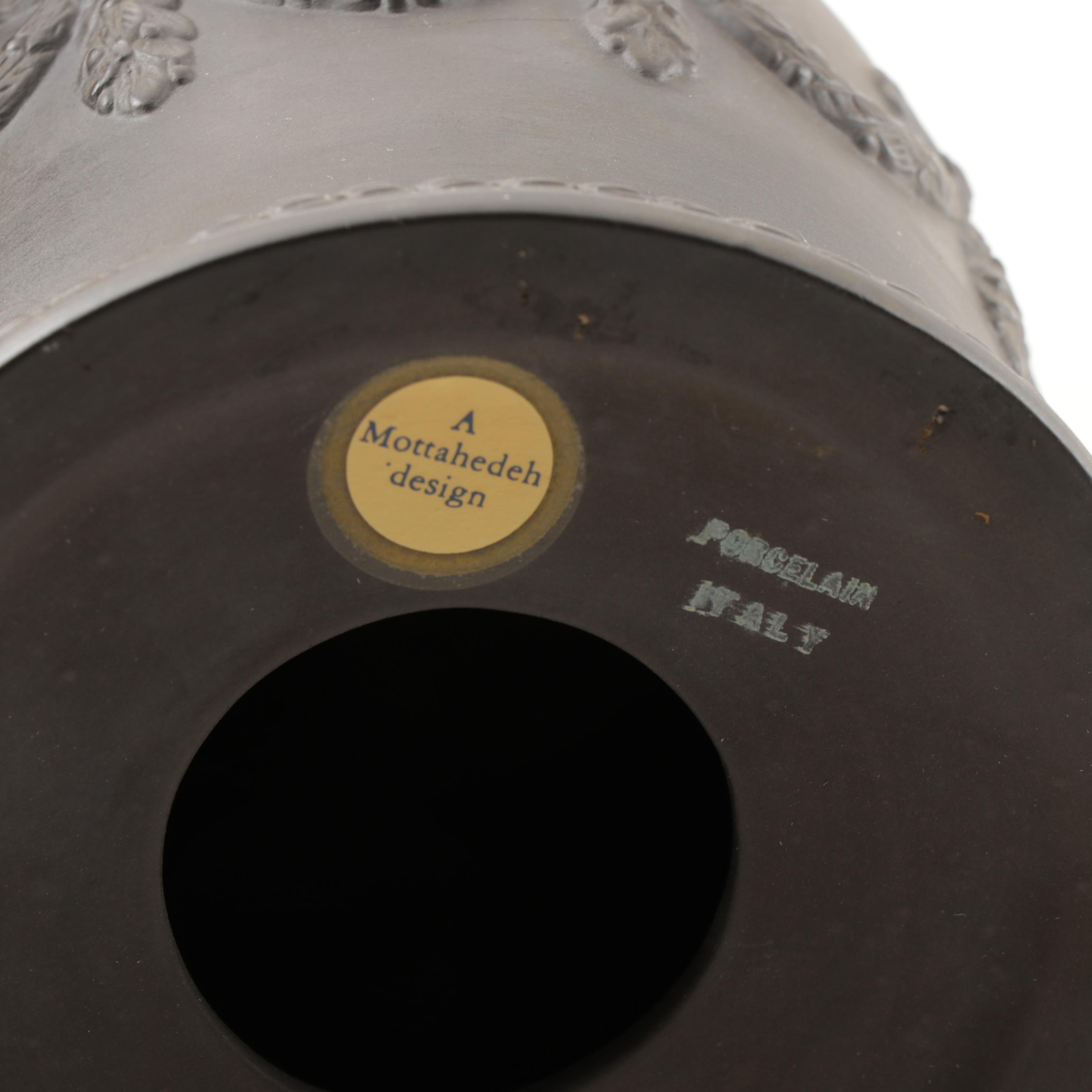 Mottahedeh Italian Black Basalt Earthenware Grecian Urns