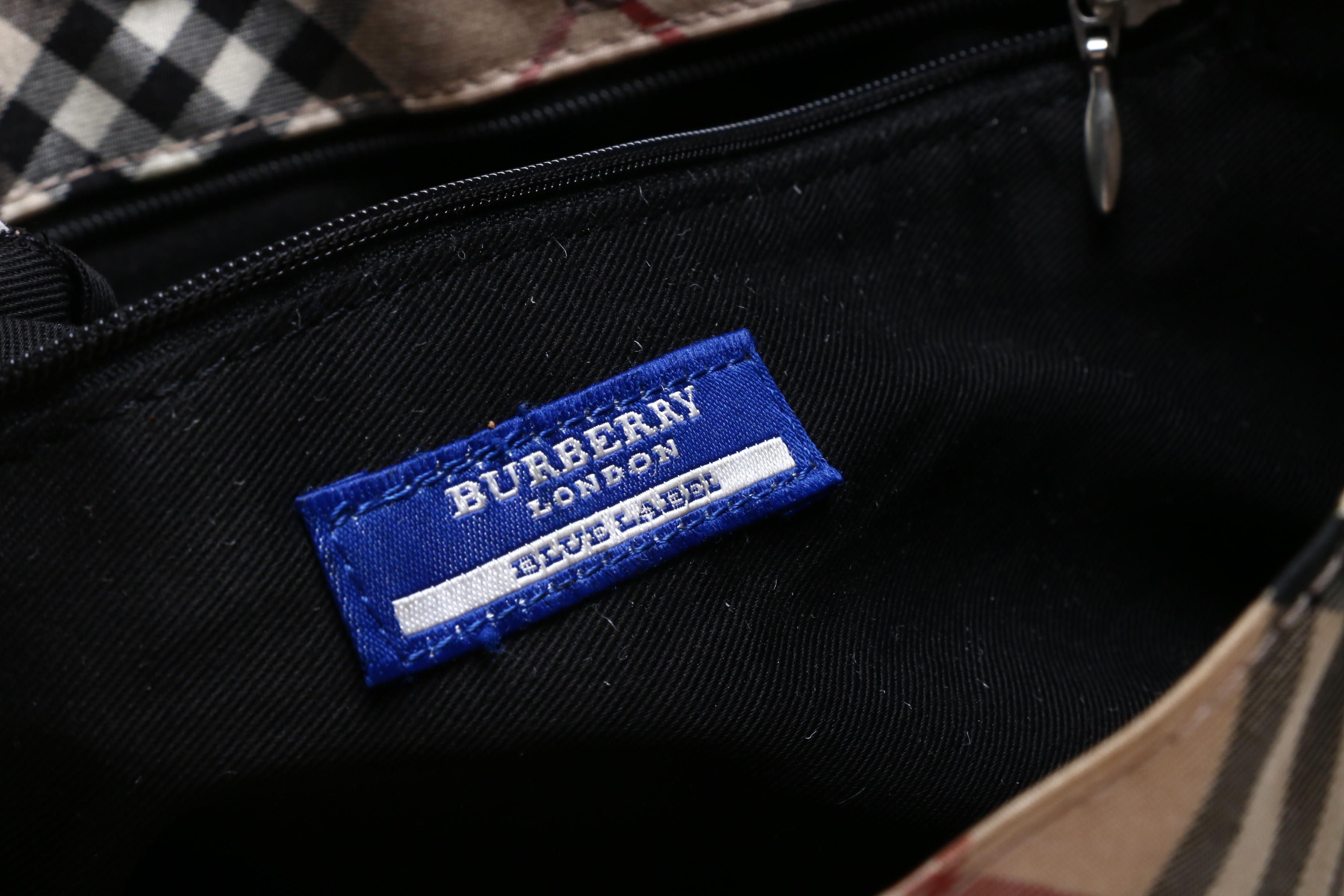 Burberry London Blue Label "Nova Check" Nylon Tote Bag