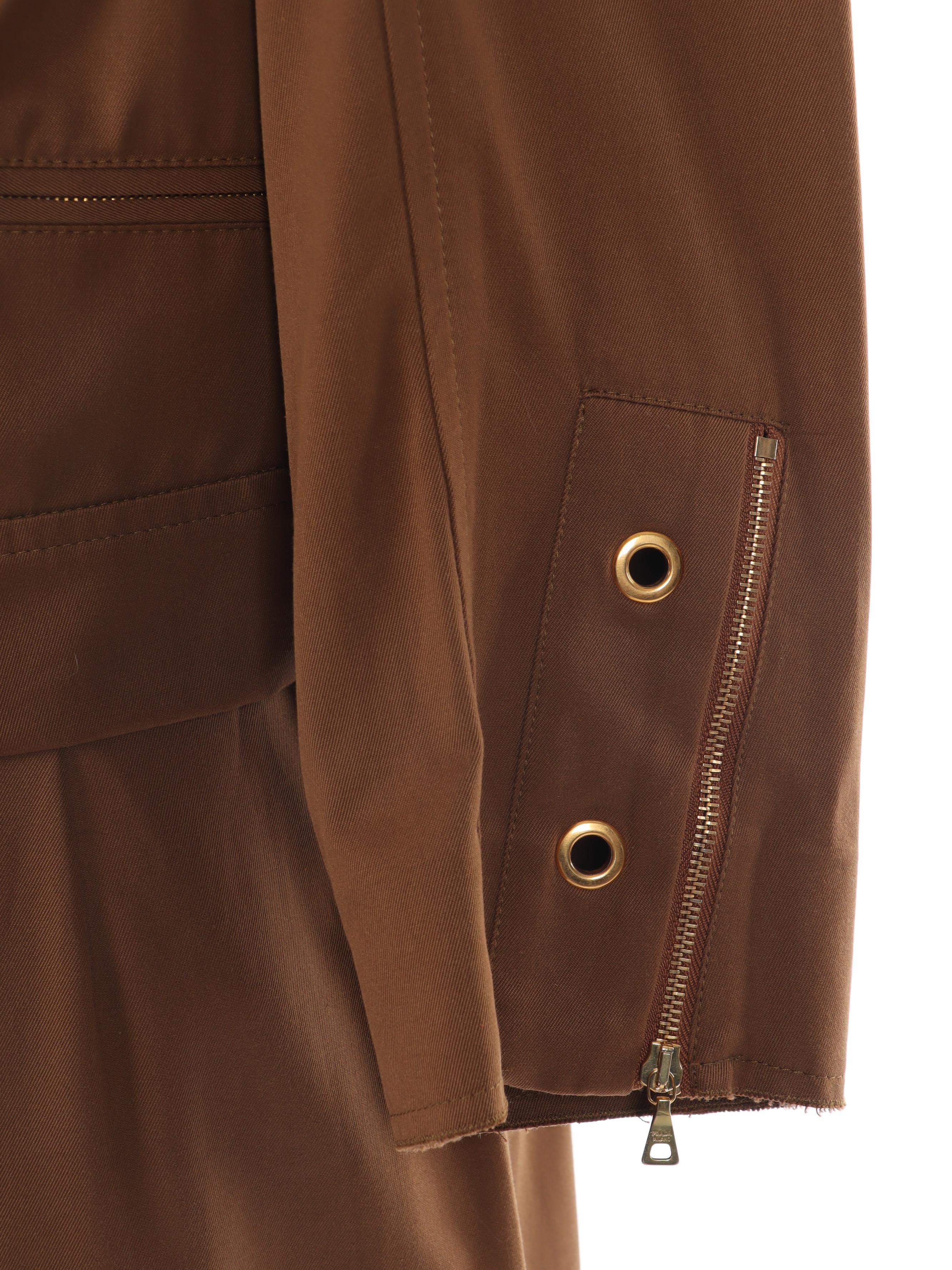 Prada Cotton Skirt Suit with Jacket and Skirt in Mocha Brown