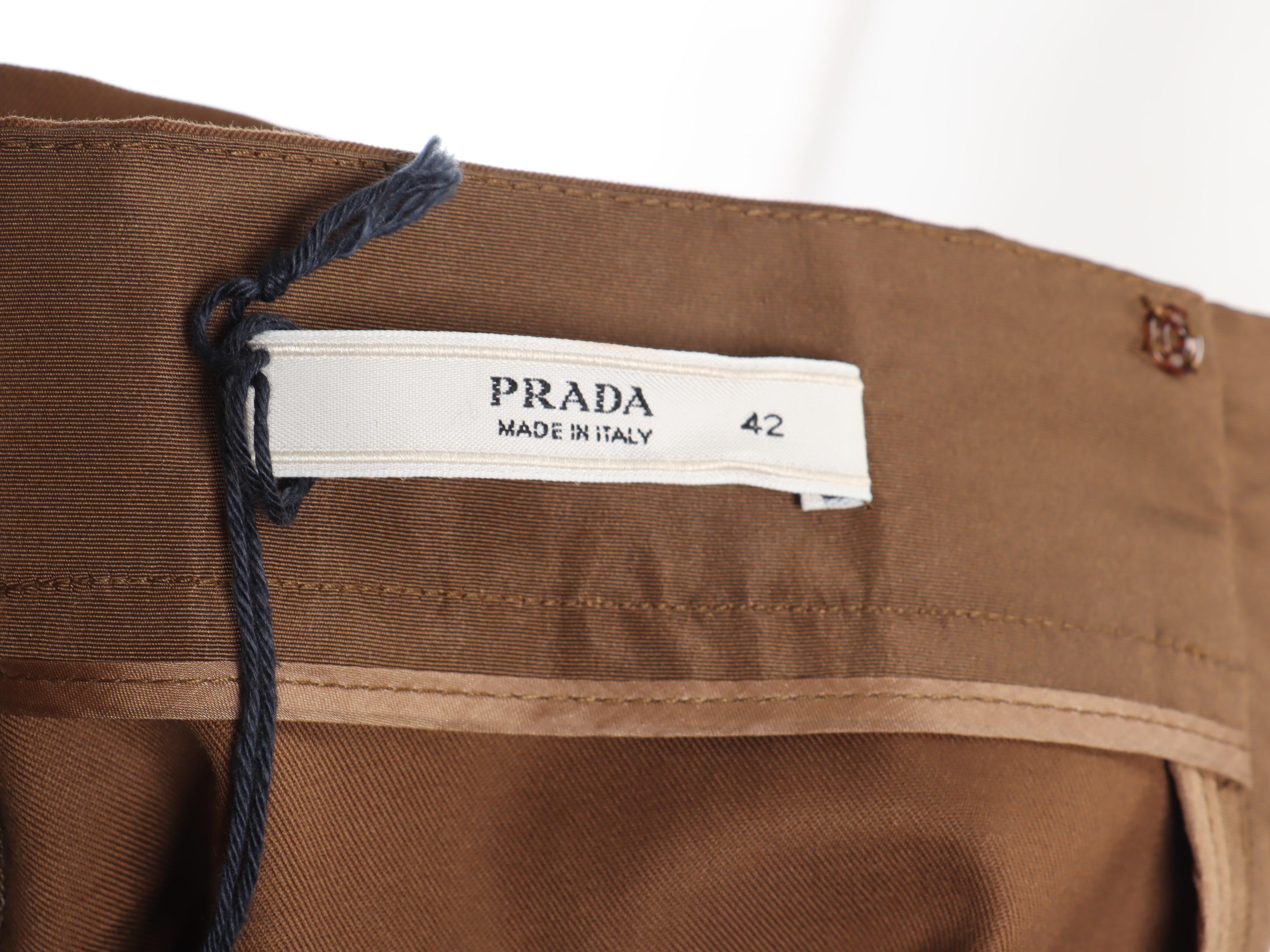 Prada Cotton Skirt Suit with Jacket and Skirt in Mocha Brown