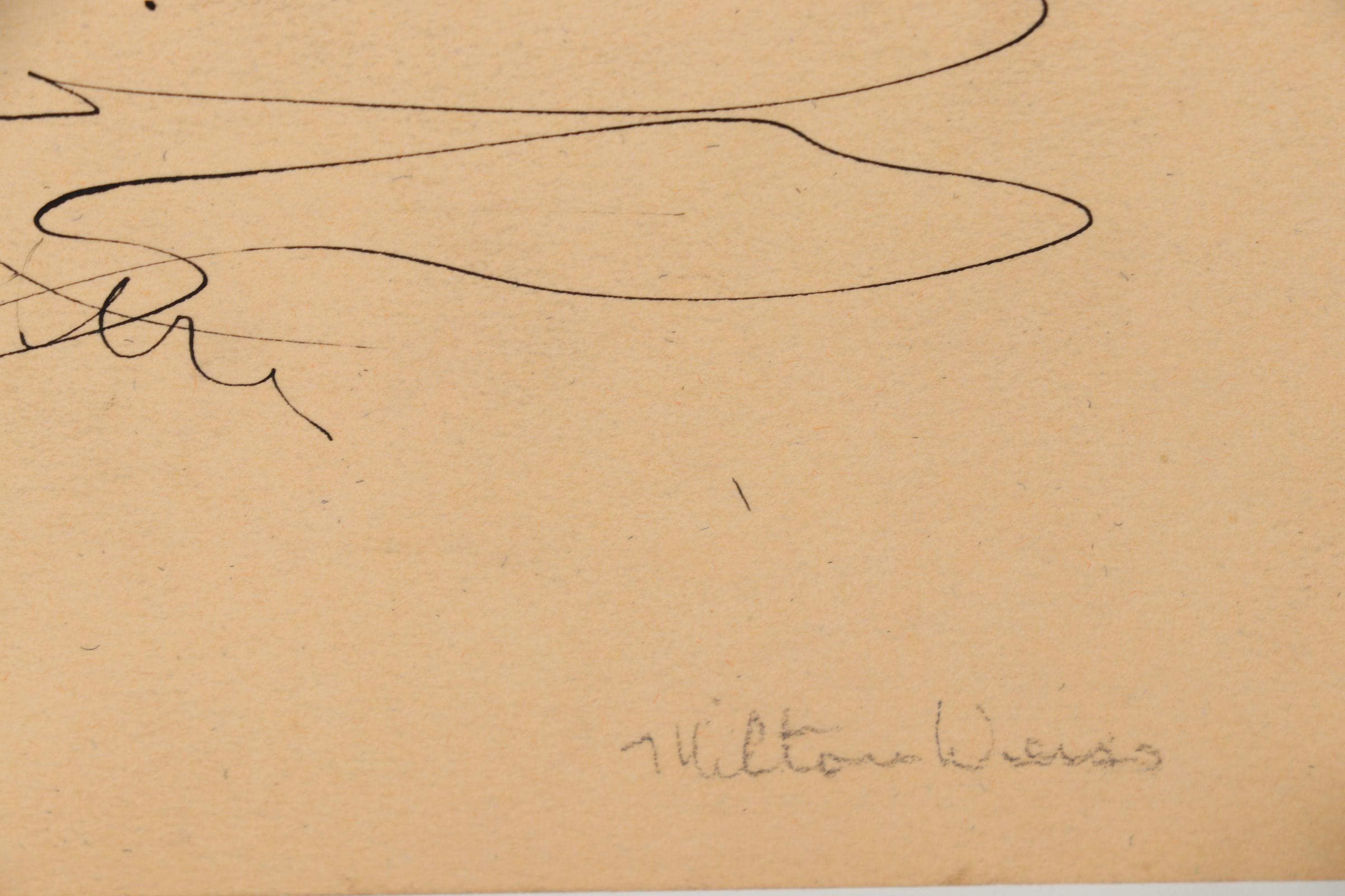 Milton Weiss Figural Mixed Media Drawing