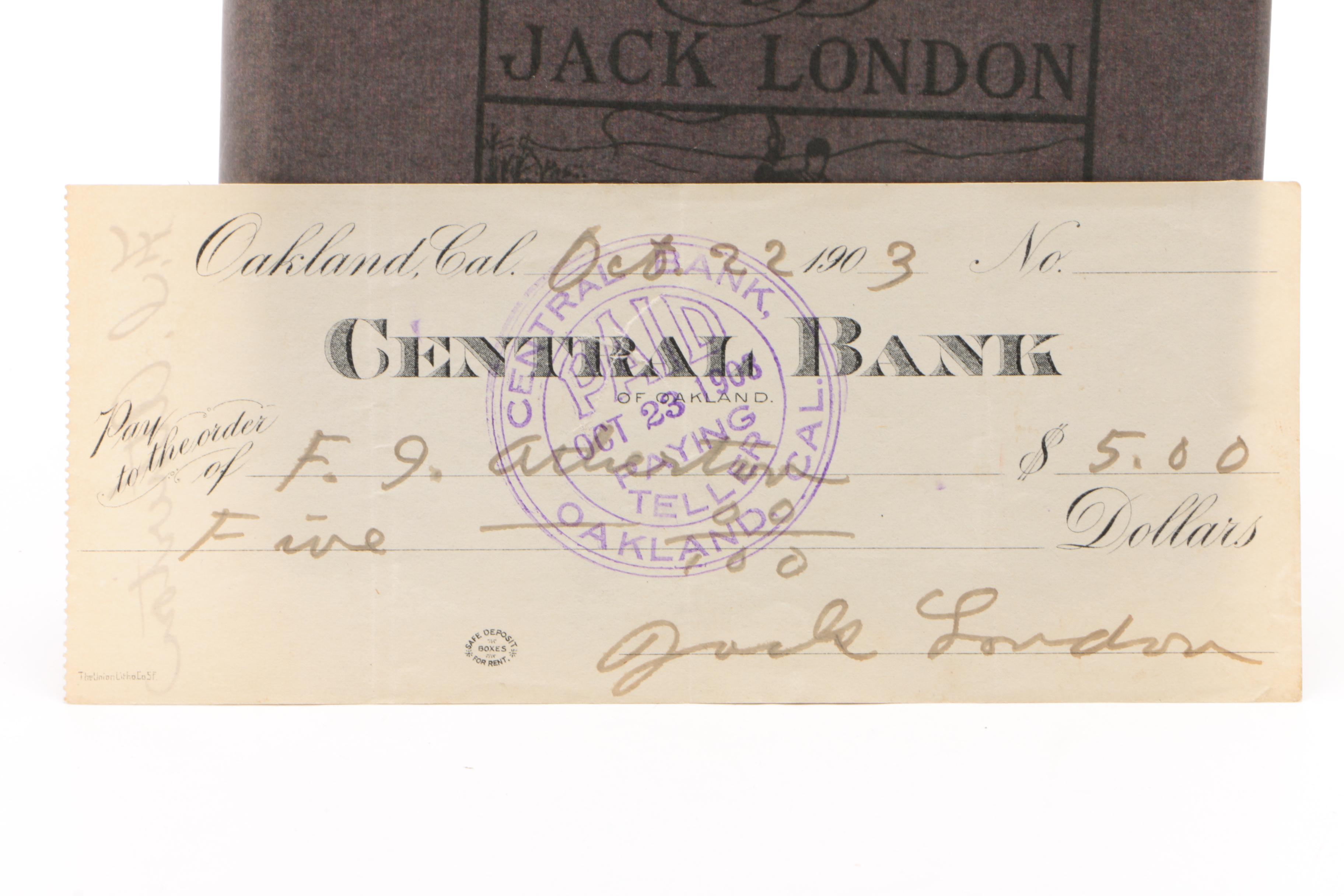First Edition "Call of the Wild" by Jack London with Signed Check