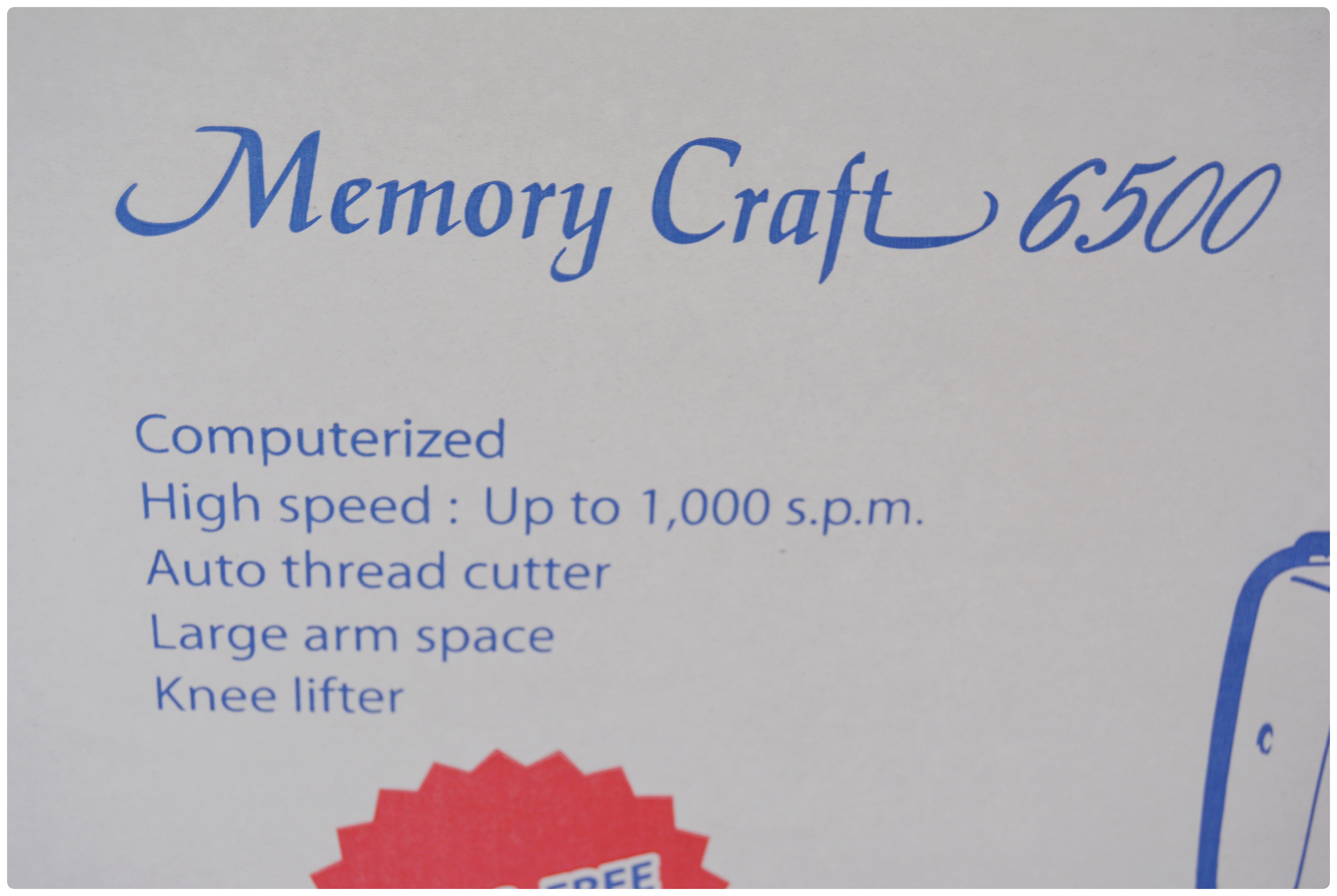 Janome Memory Craft 6500 Professional Sewing Machine and Extension Table