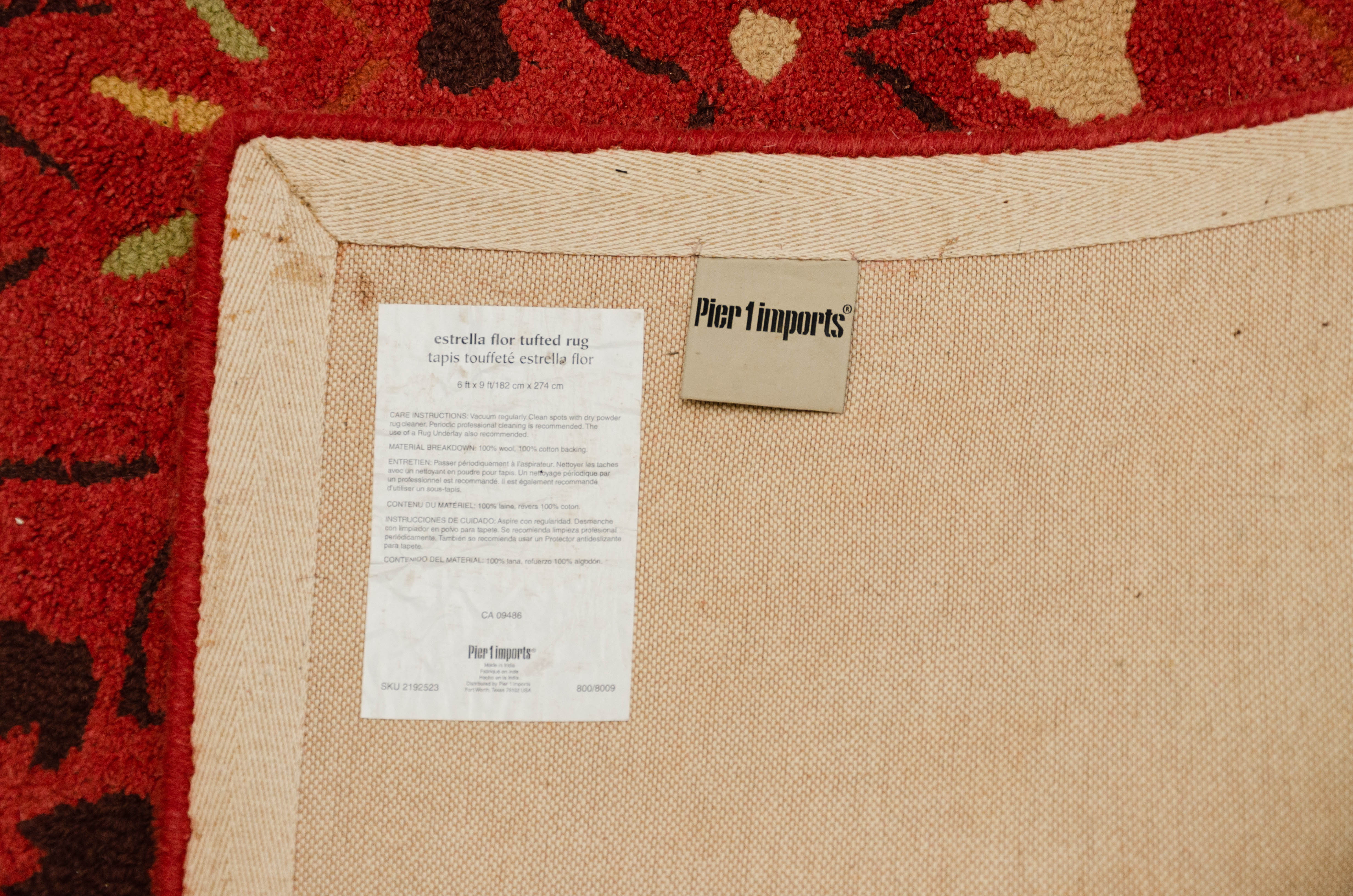 Tufted Pier 1 Imports "Estrella Flor" Indian Wool Area Rug