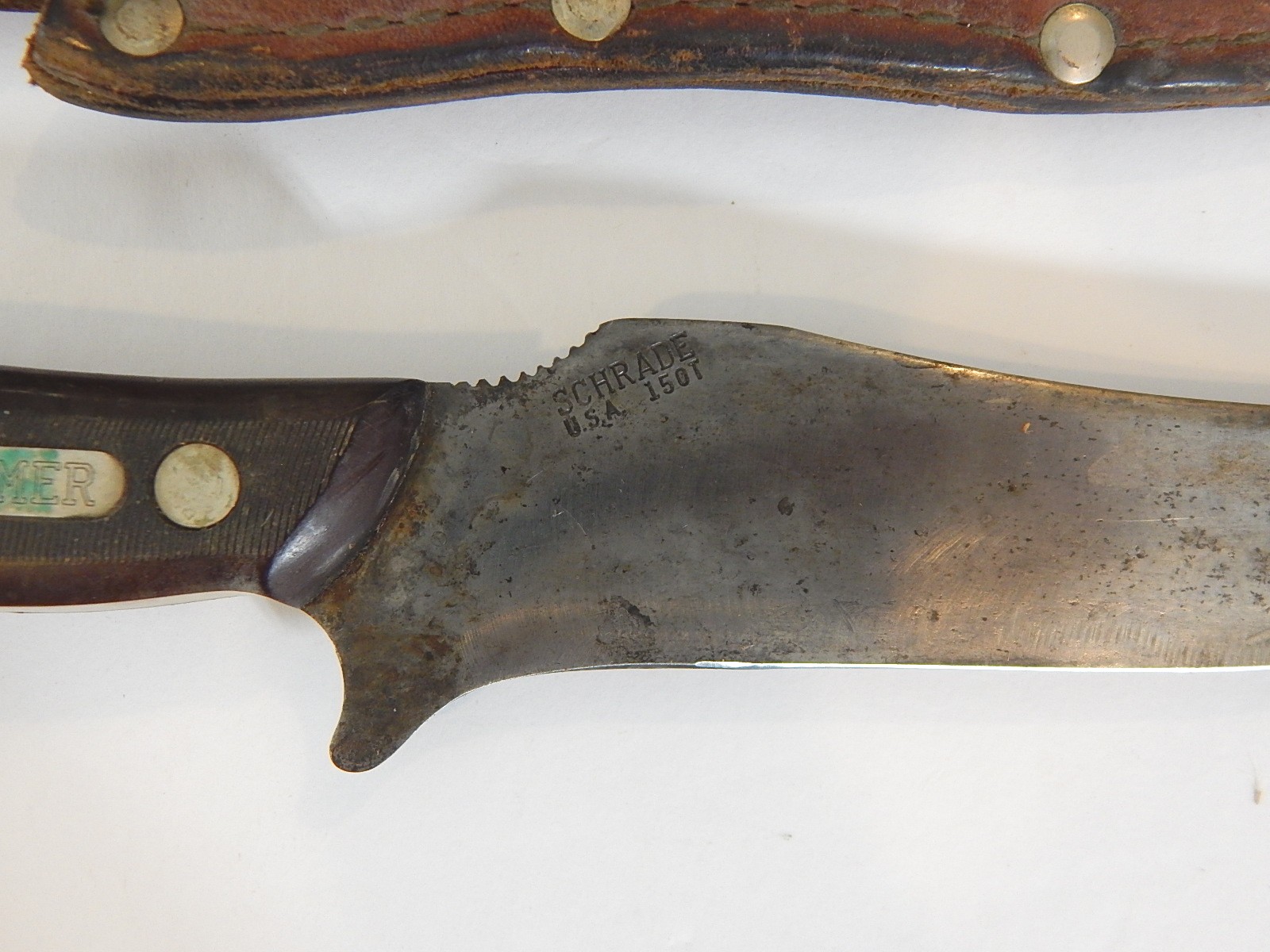 Schrade Old Timer 150T Deerslayer Fixed Blade Knife and Leather Sheath