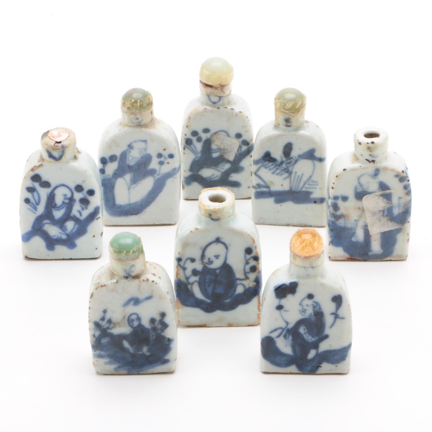 Chinese Blue and White Ceramic Snuff Bottles