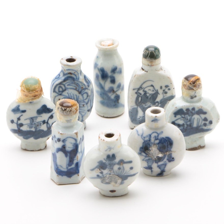 Chinese Blue and White Ceramic Snuff Bottles