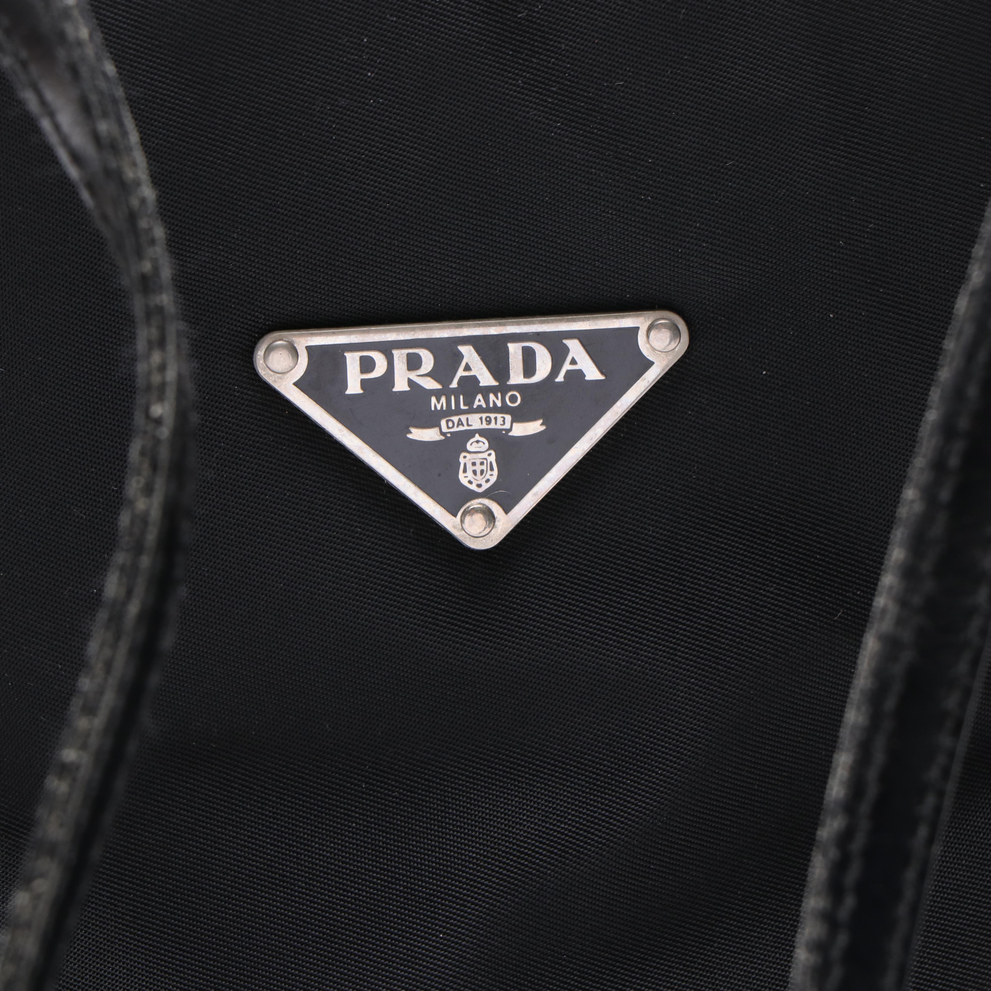 Prada Black Nylon Shoulder Bag and Black Saffiano Leather Wallet