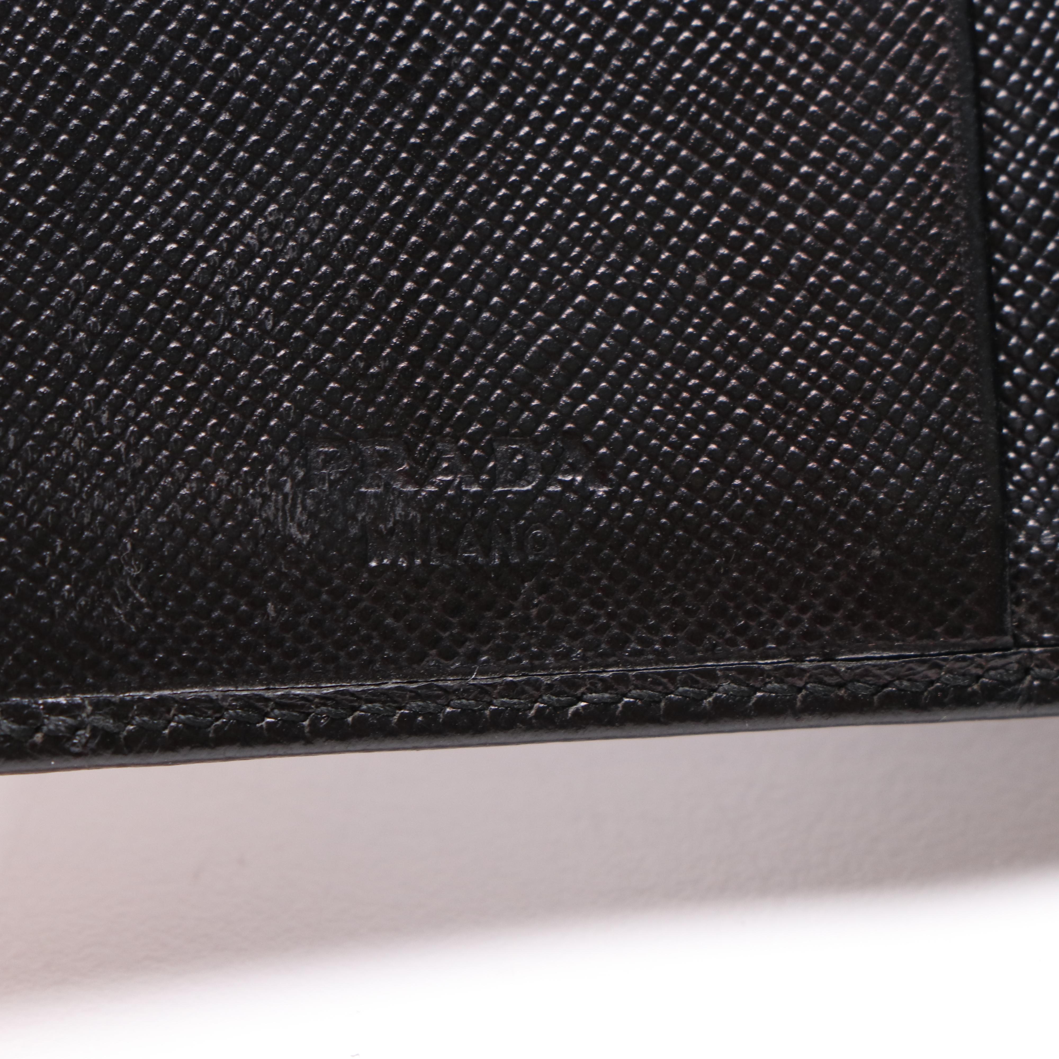 Prada Black Nylon Shoulder Bag and Black Saffiano Leather Wallet