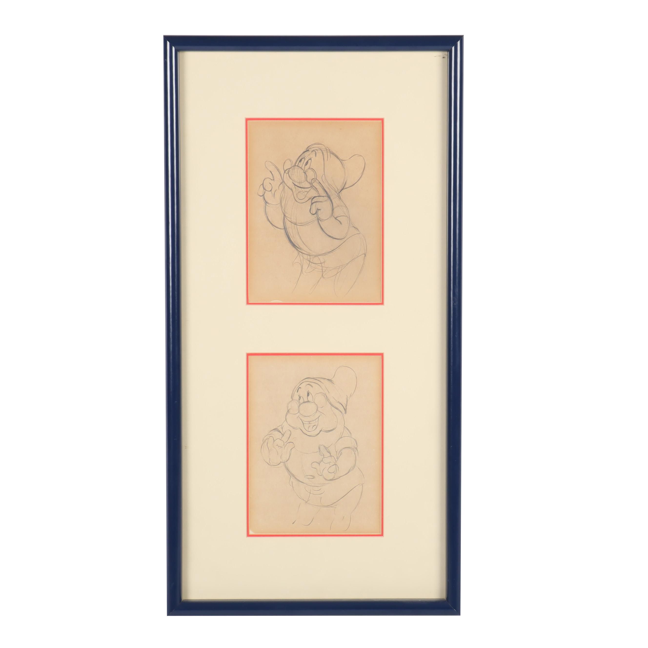 Disney "Snow White and the Seven Dwarfs" Rough Production Drawings, 1937