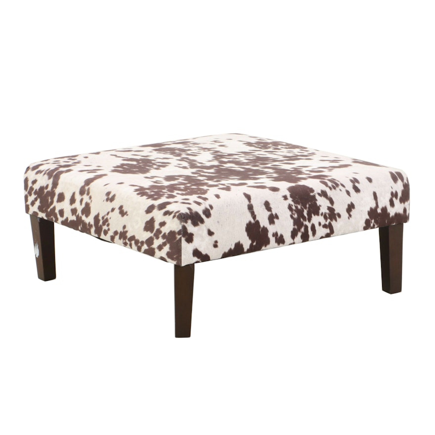 Skyline Furniture, Ottoman in Faux Animal Hide Upholstery