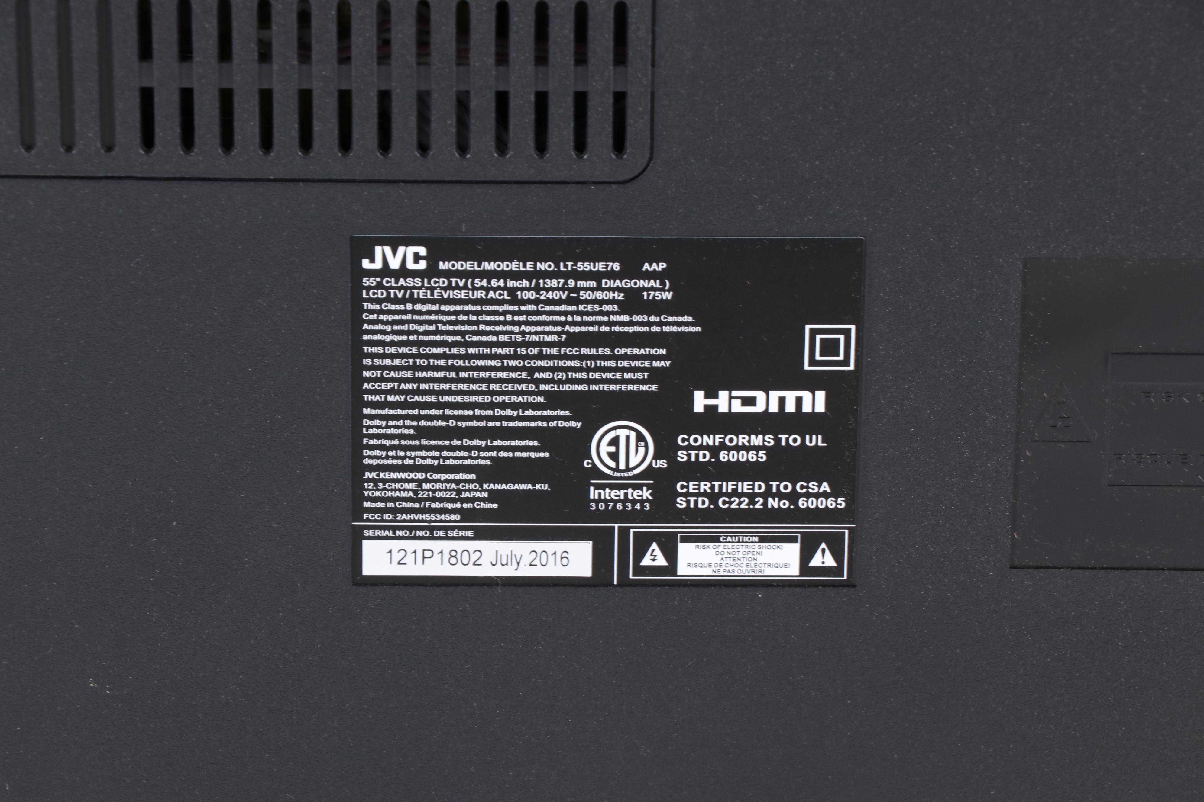 JVC 55" 4K Ultra HD LED LCD HDTV