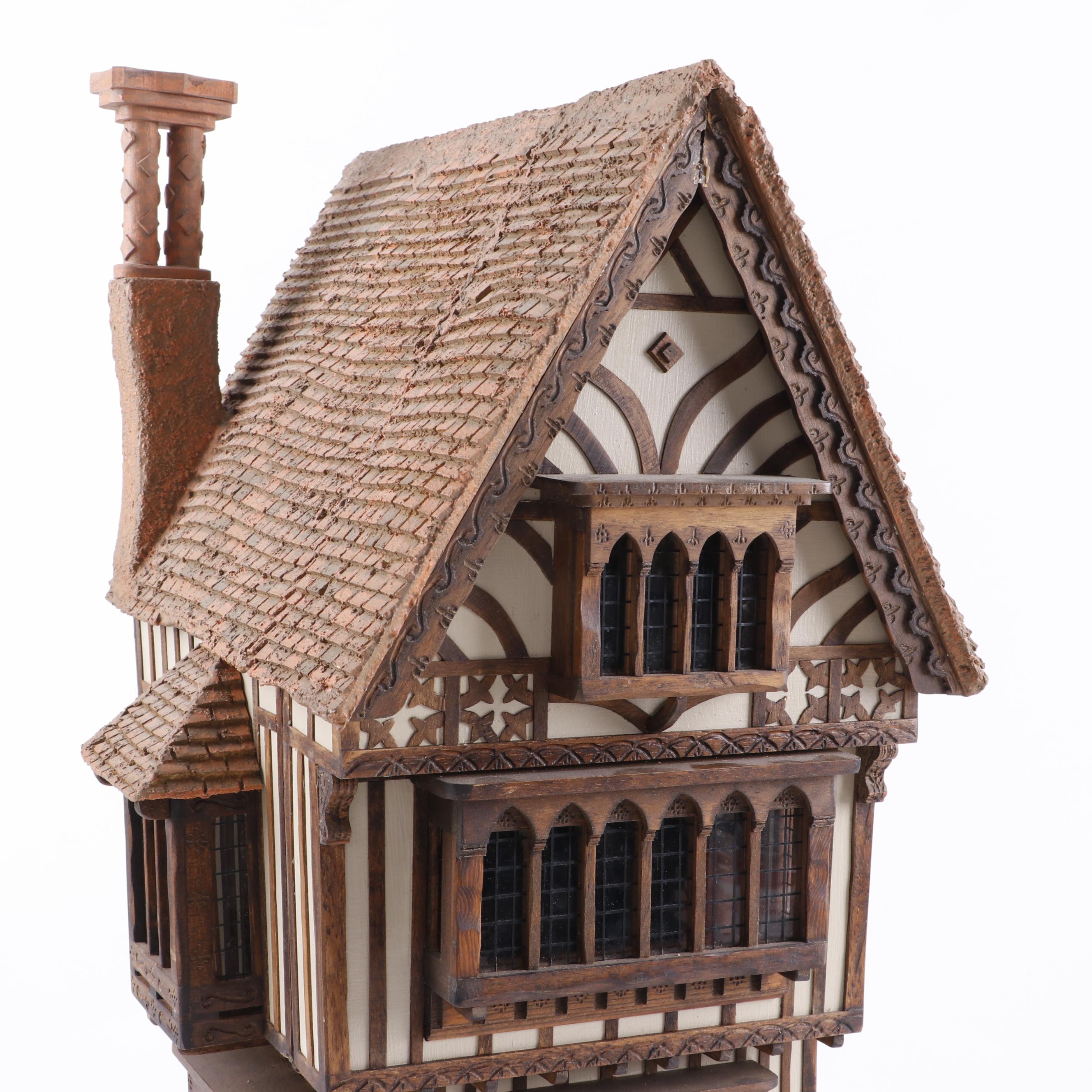 Miniature Tudor House "Trigger Pond" by Jim Hemsley including Accessories