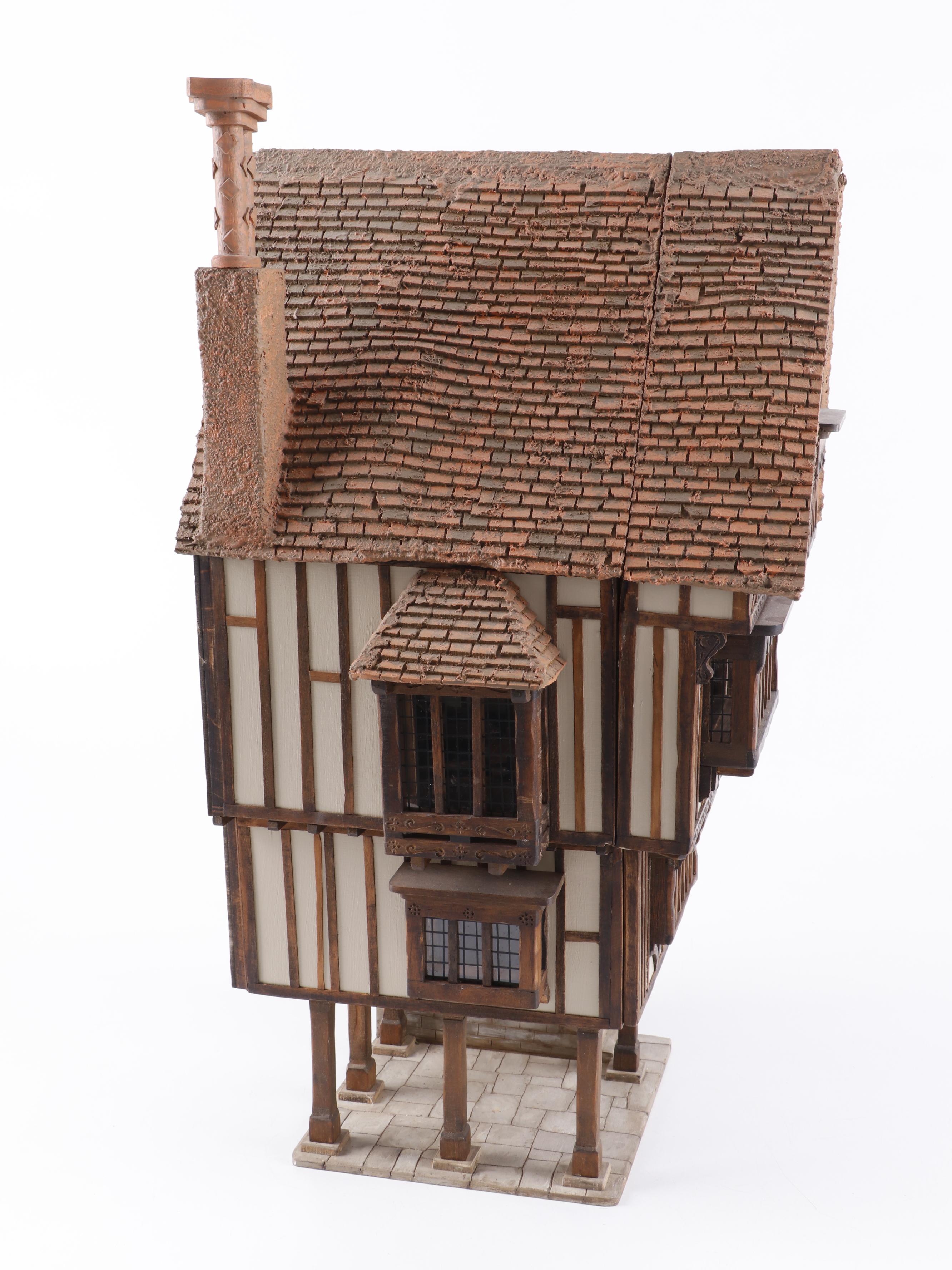 Miniature Tudor House "Trigger Pond" by Jim Hemsley including Accessories