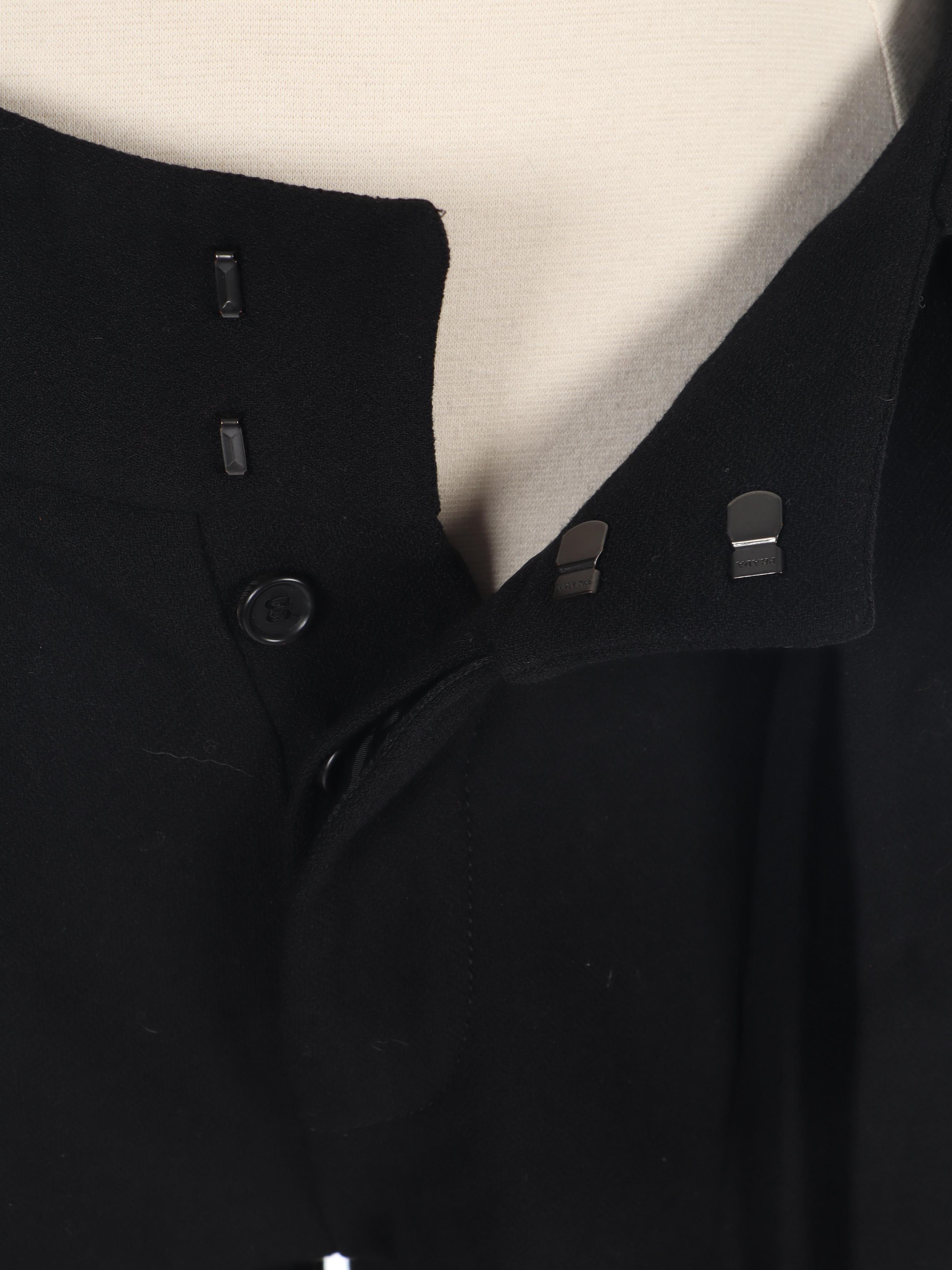 Prada Wool Culottes and Patent Leather T-Strap Woven Wicker Wedge Sandals