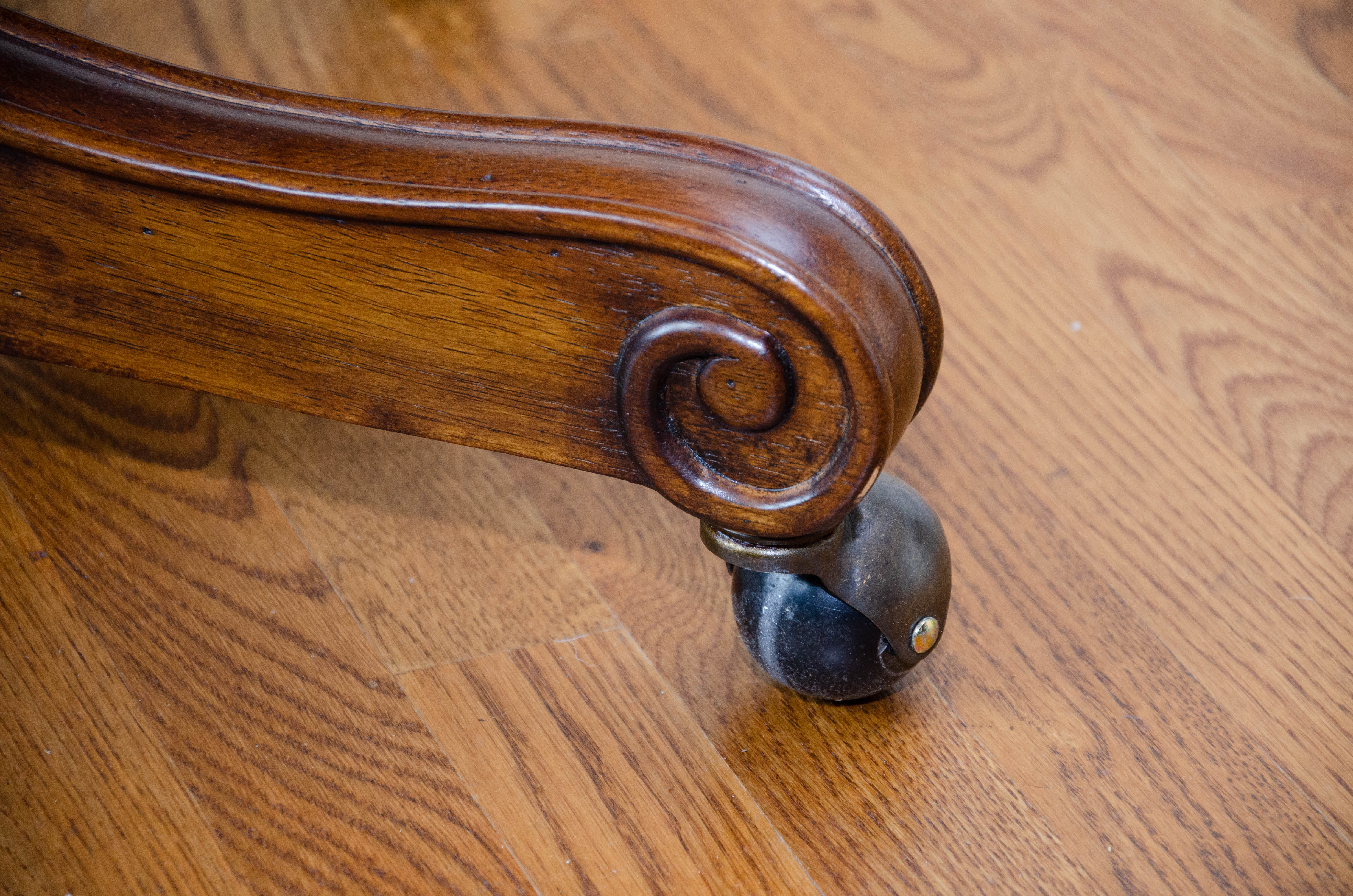 Adjustable Leather Office Chair with Brass Tack Details