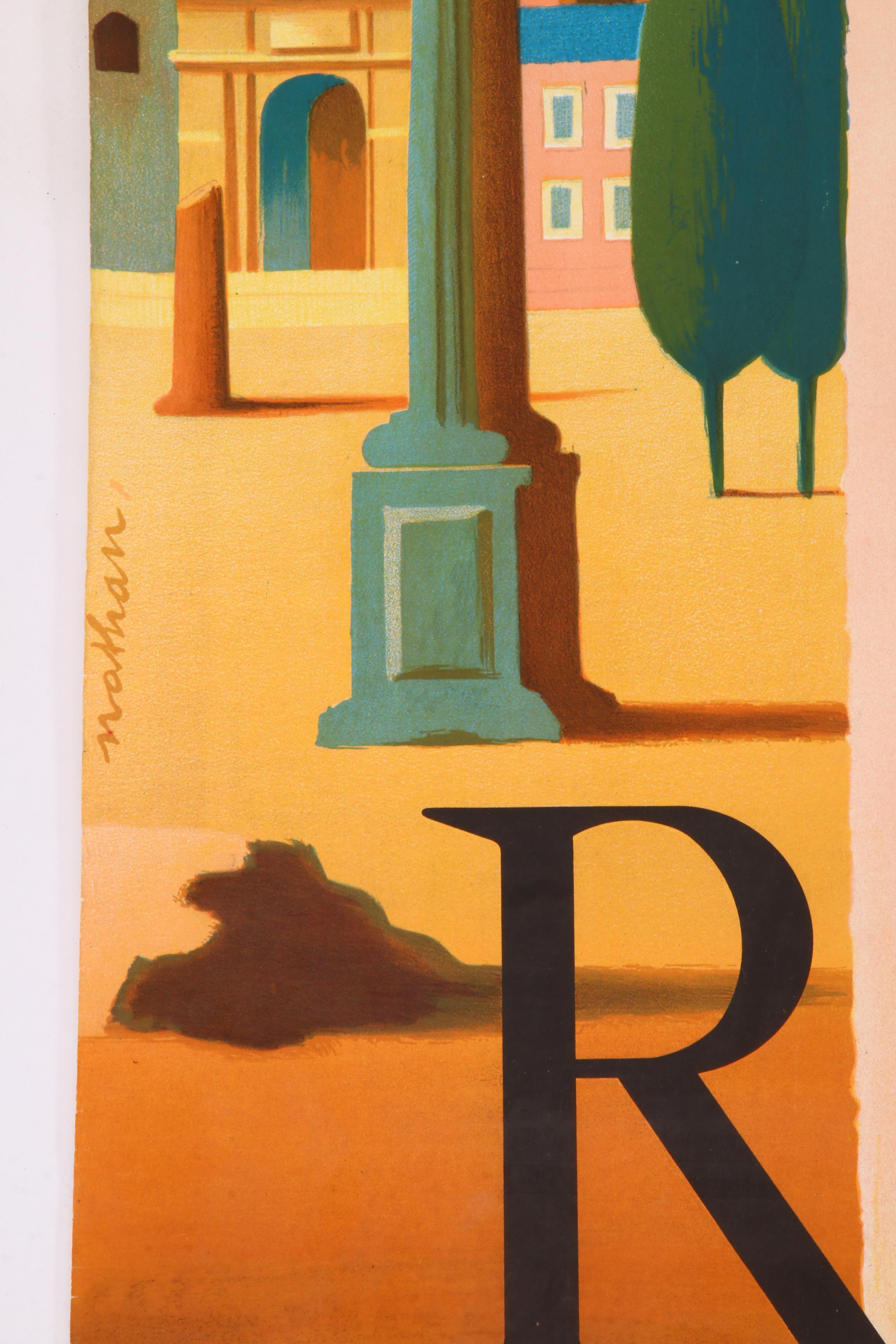 Jacques Nathan-Garamond Travel Poster for Air France to Rome